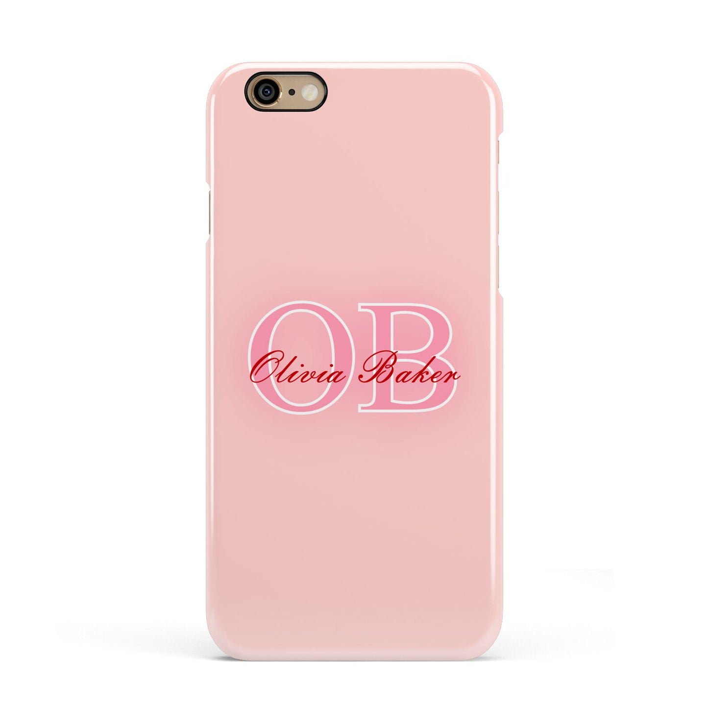 Pink Initials Personalised Apple iPhone 6 3D Snap Case