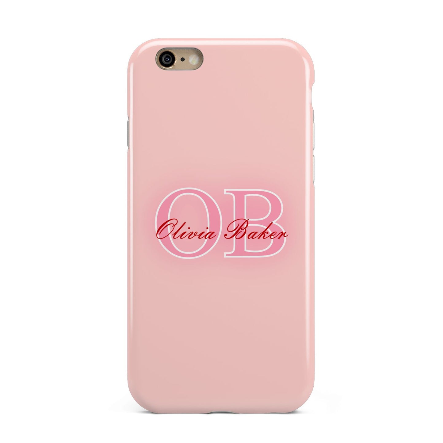 Pink Initials Personalised Apple iPhone 6 3D Tough Case