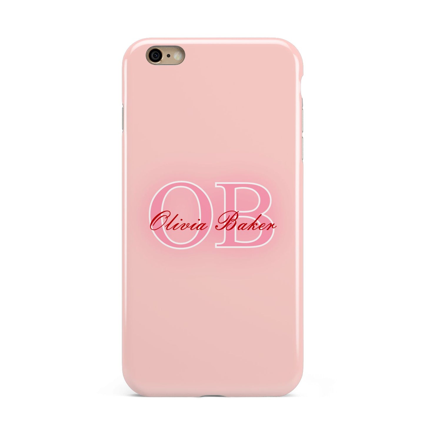 Pink Initials Personalised Apple iPhone 6 Plus 3D Tough Case