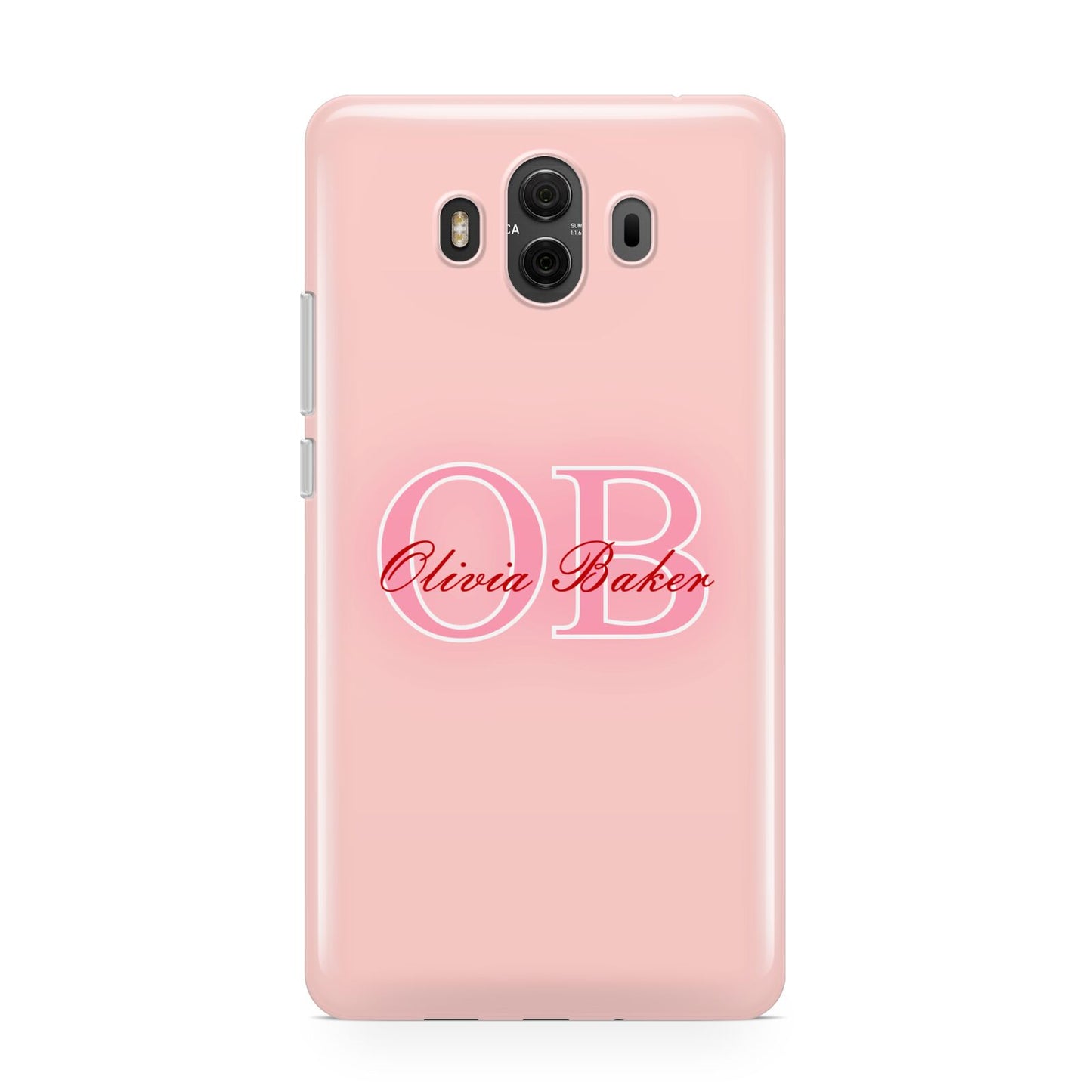 Pink Initials Personalised Huawei Mate 10 Protective Phone Case