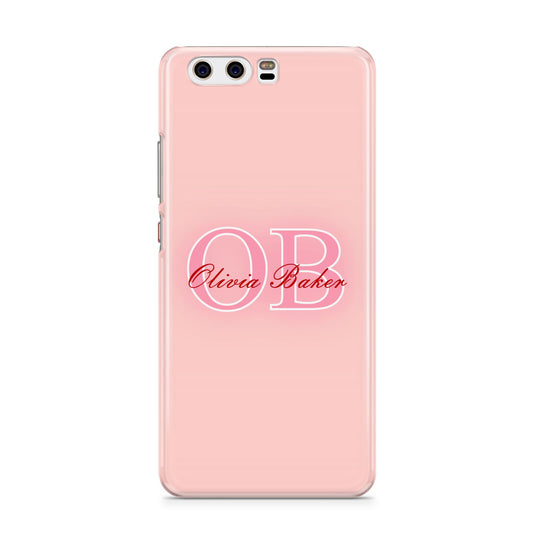 Pink Initials Personalised Huawei P10 Phone Case