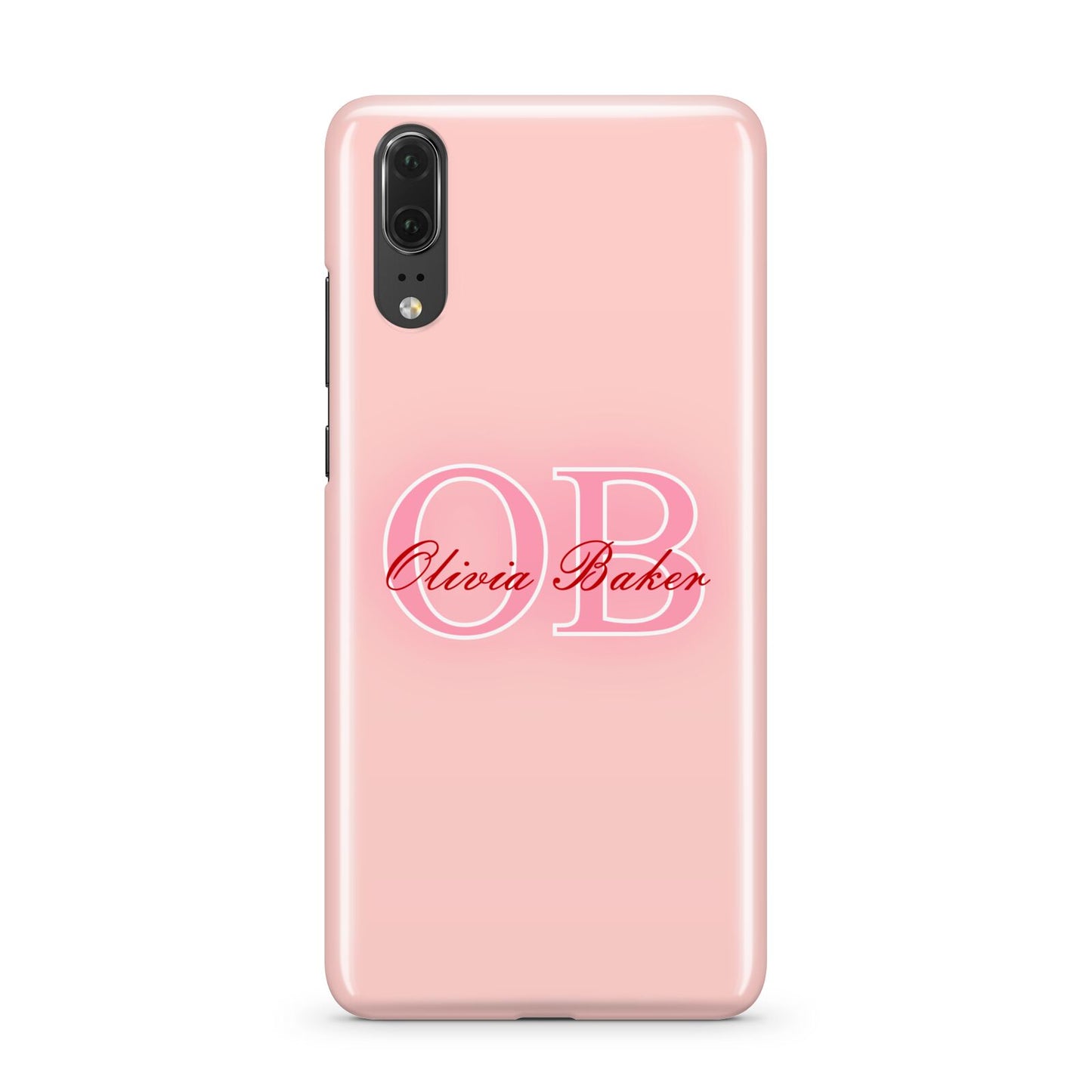 Pink Initials Personalised Huawei P20 Phone Case