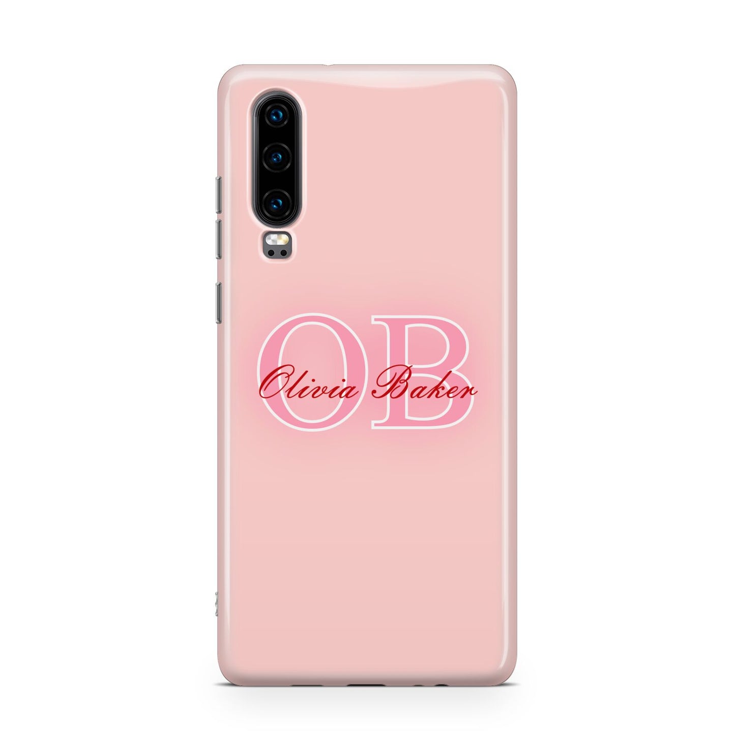 Pink Initials Personalised Huawei P30 Phone Case