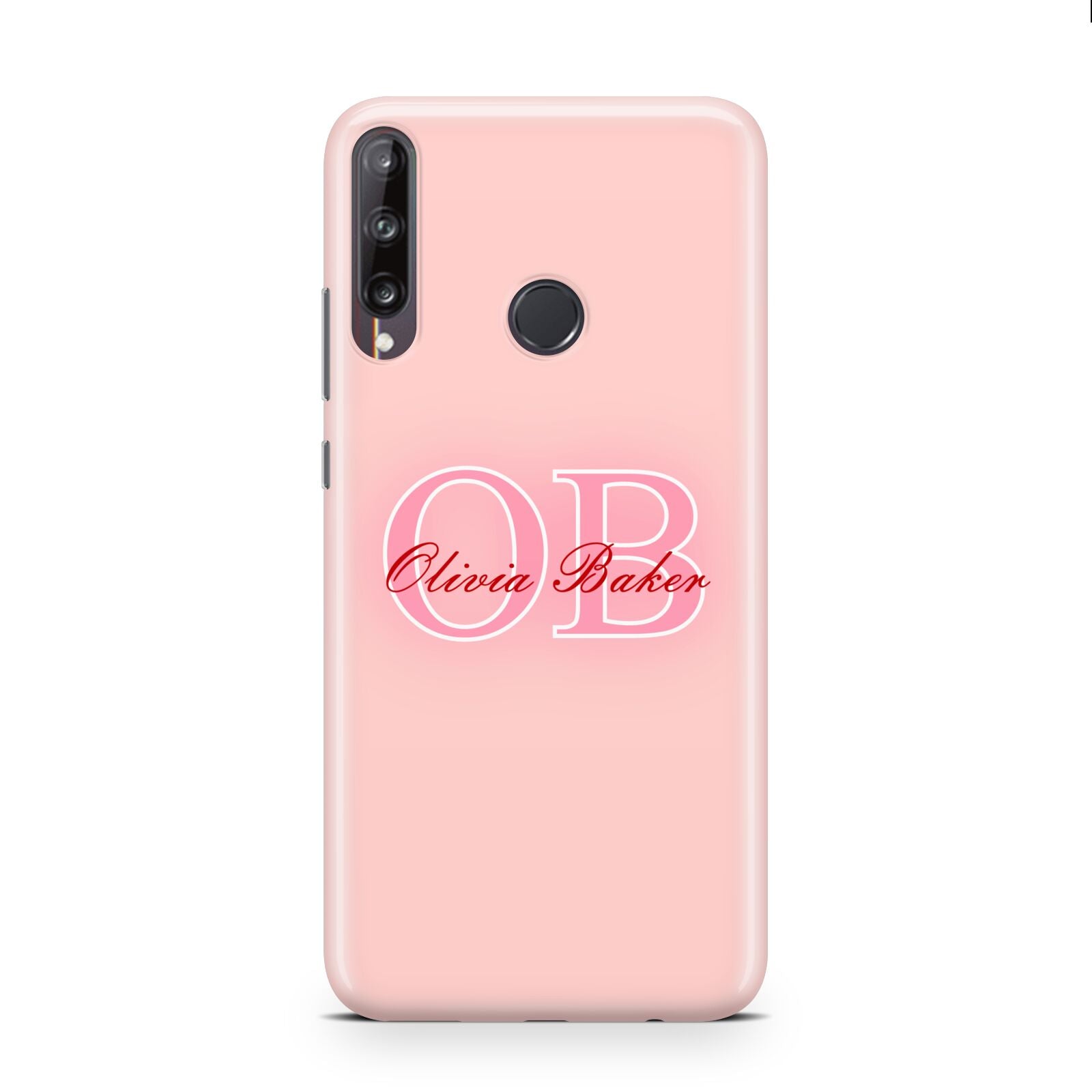 Pink Initials Personalised Huawei P40 Lite E Phone Case