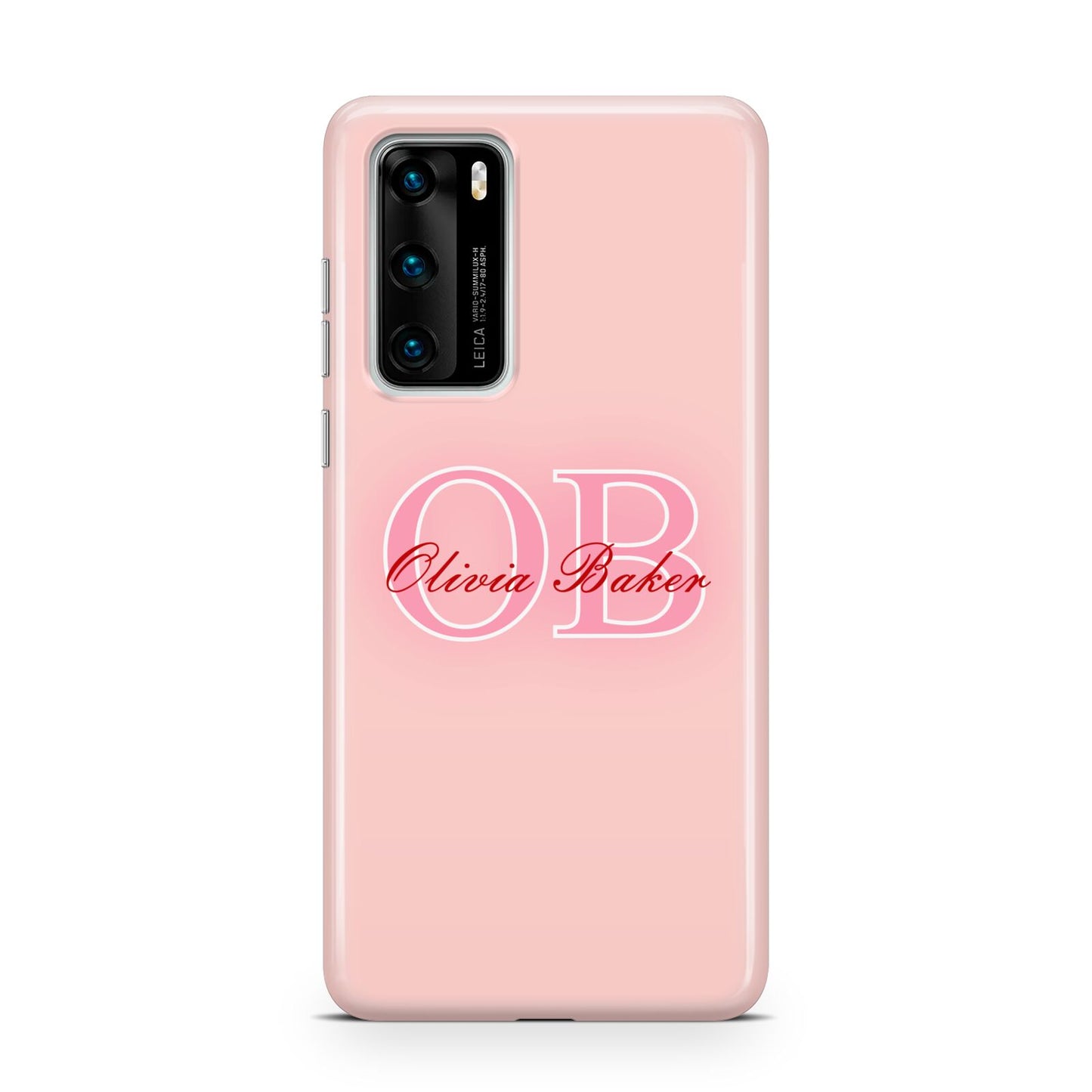 Pink Initials Personalised Huawei P40 Phone Case