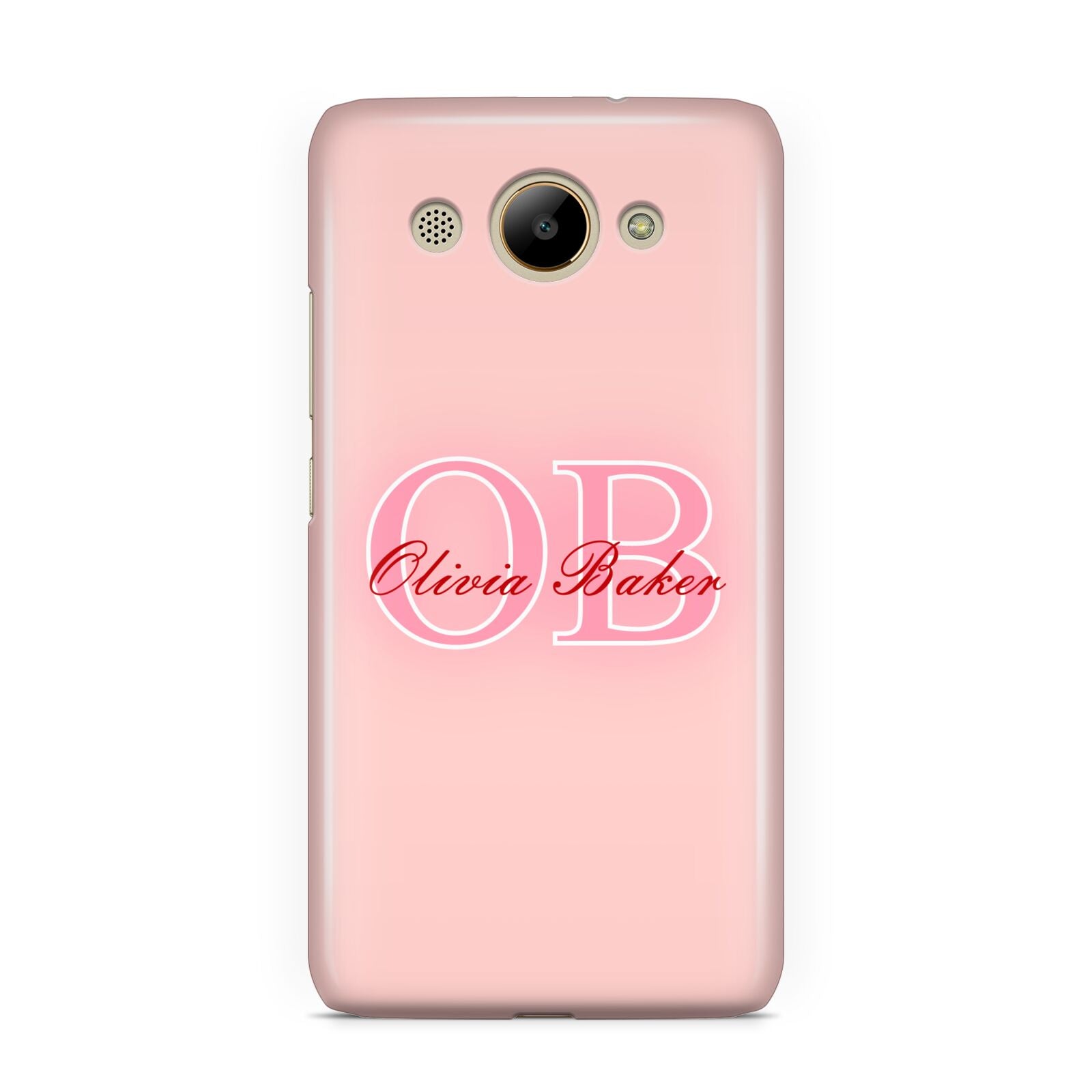 Pink Initials Personalised Huawei Y3 2017