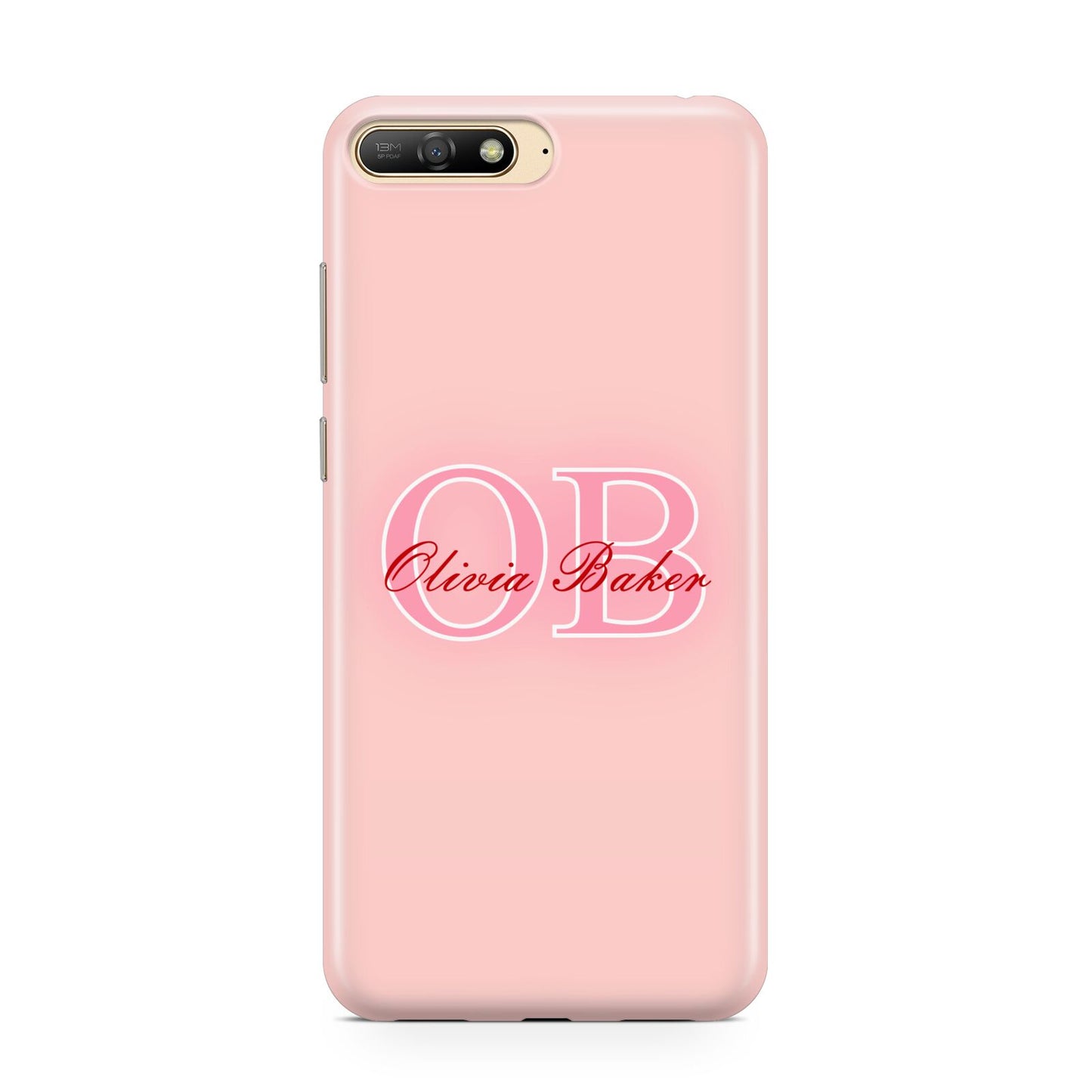 Pink Initials Personalised Huawei Y6 2018