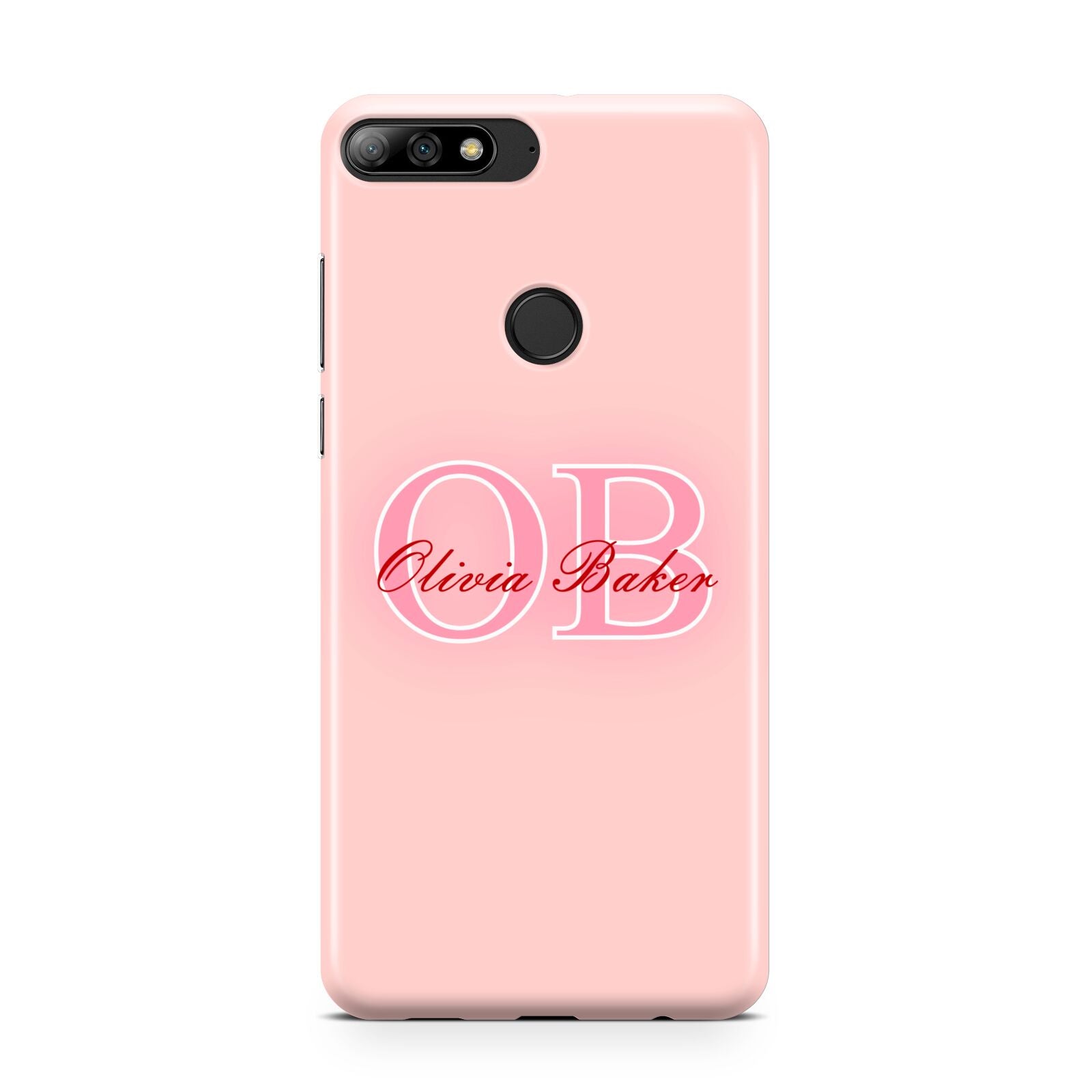 Pink Initials Personalised Huawei Y7 2018