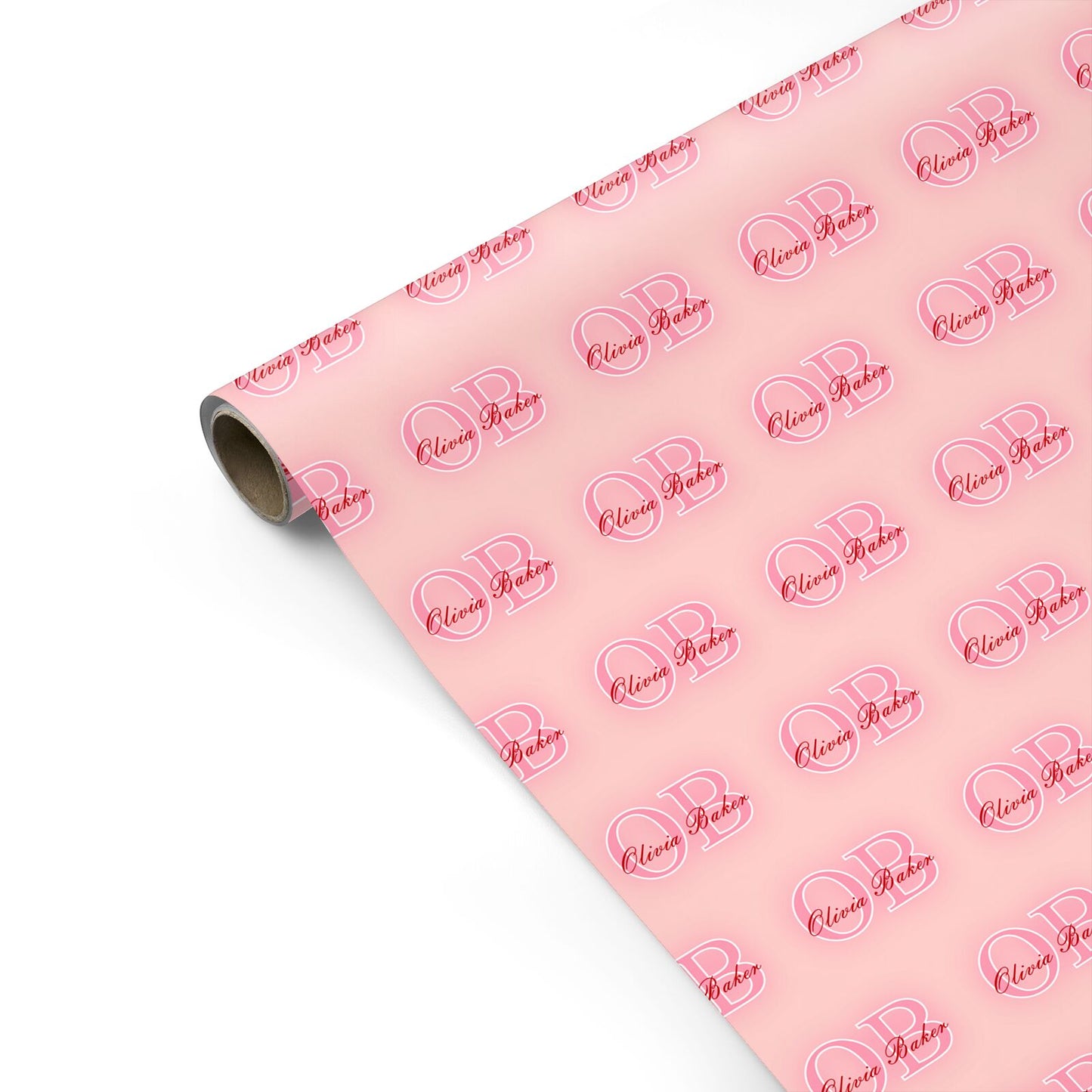 Pink Initials Personalised Personalised Gift Wrap