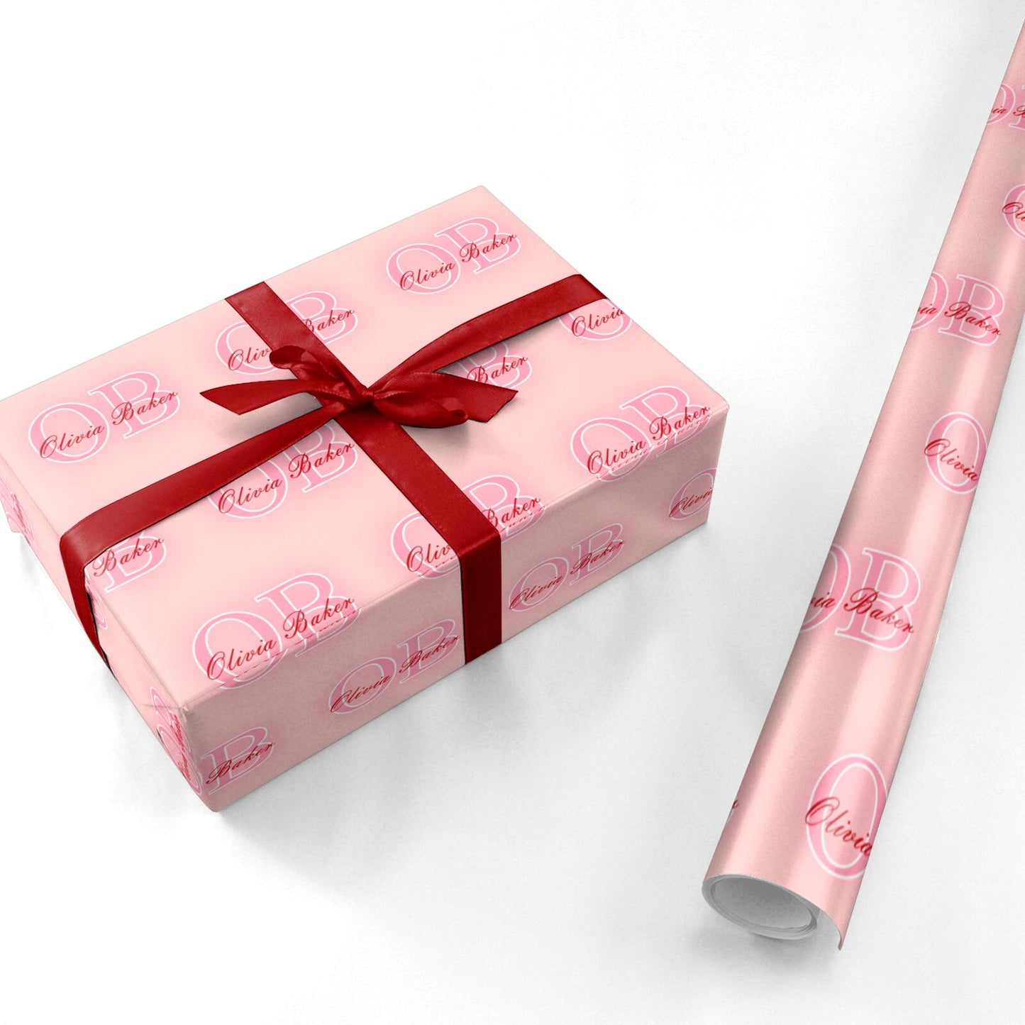 Pink Initials Personalised Personalised Wrapping Paper