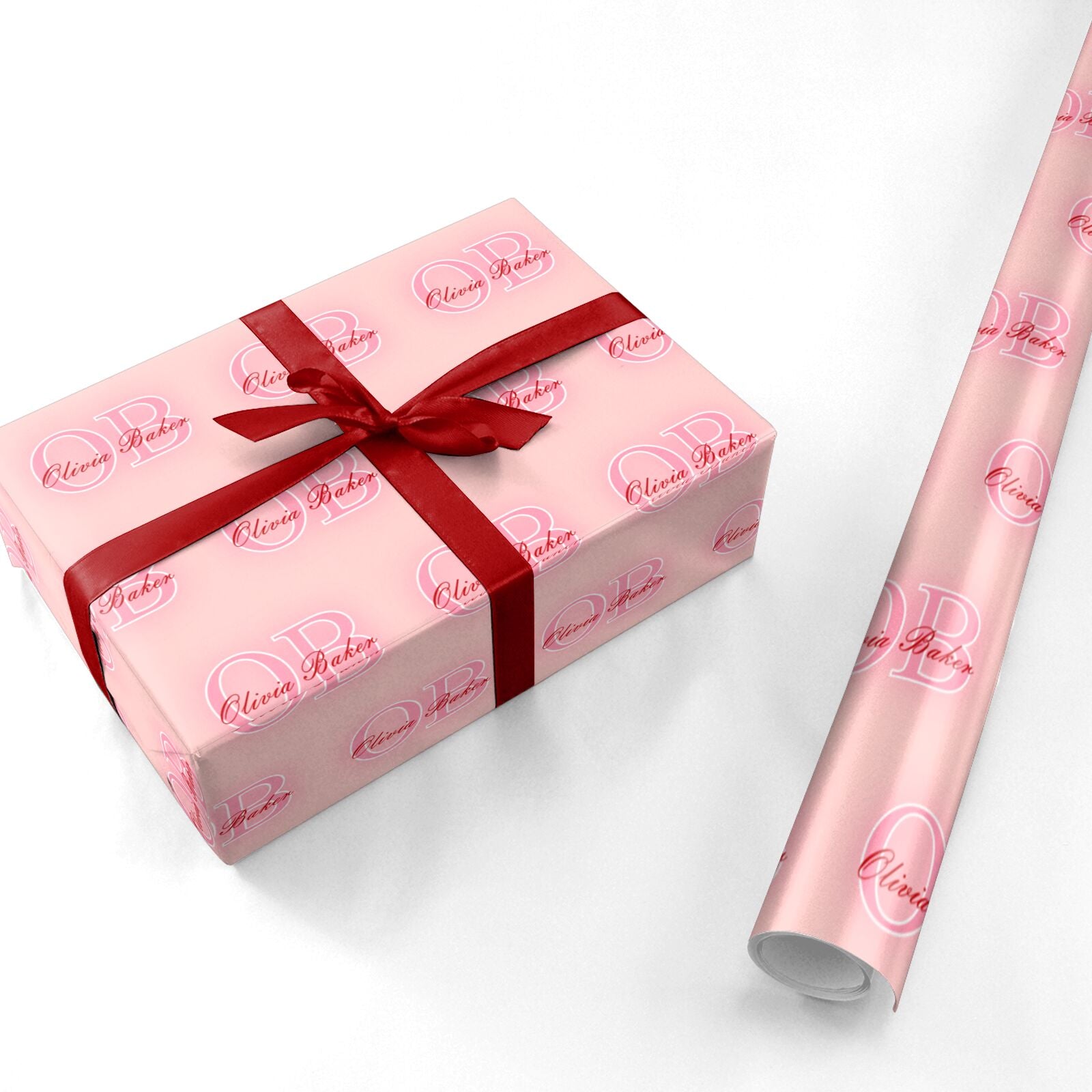 Personalised Pink and Red Floral Wrapping Paper – Dyefor