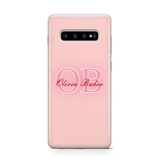 Pink Initials Personalised Protective Samsung Galaxy Case