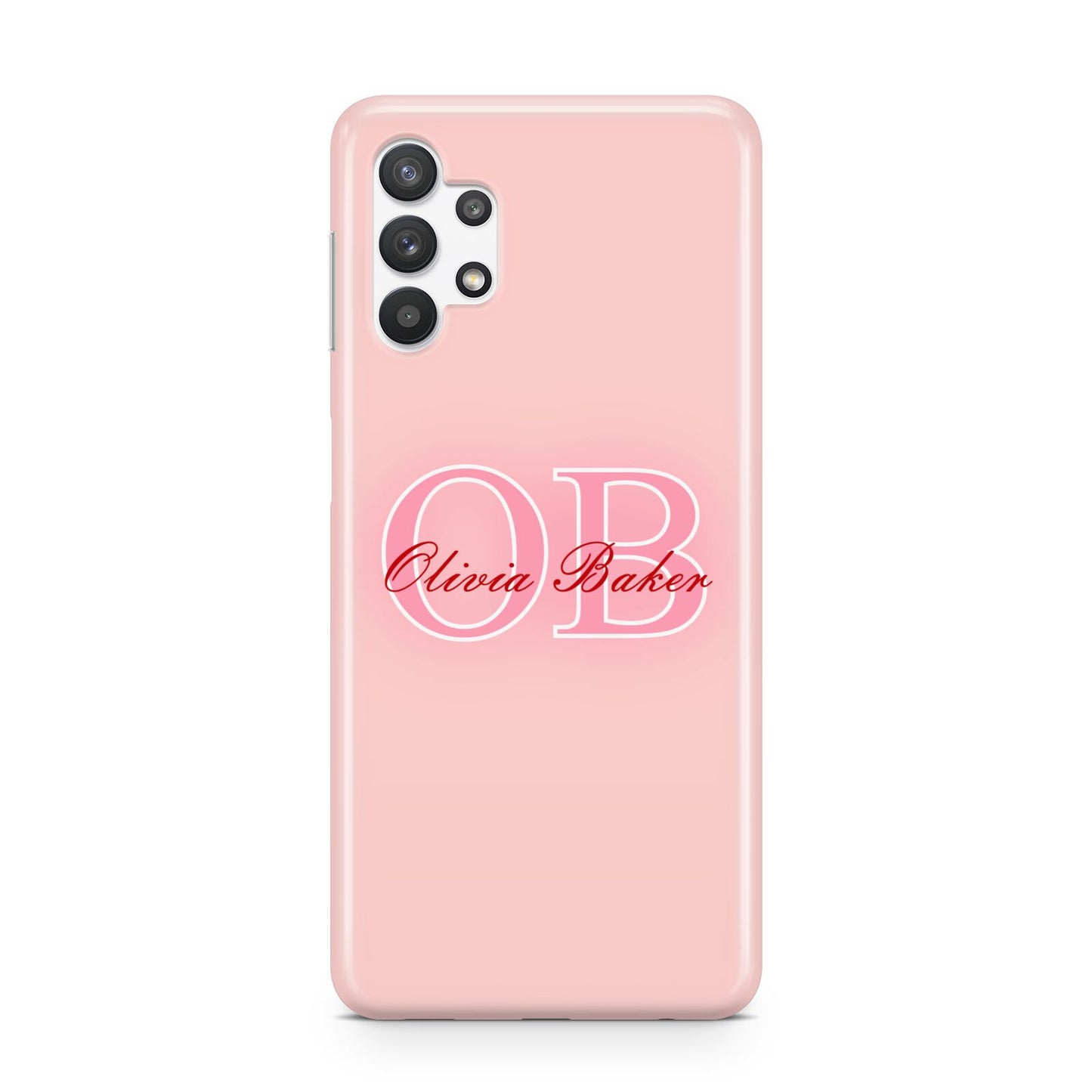 Pink Initials Personalised Samsung A32 5G Case