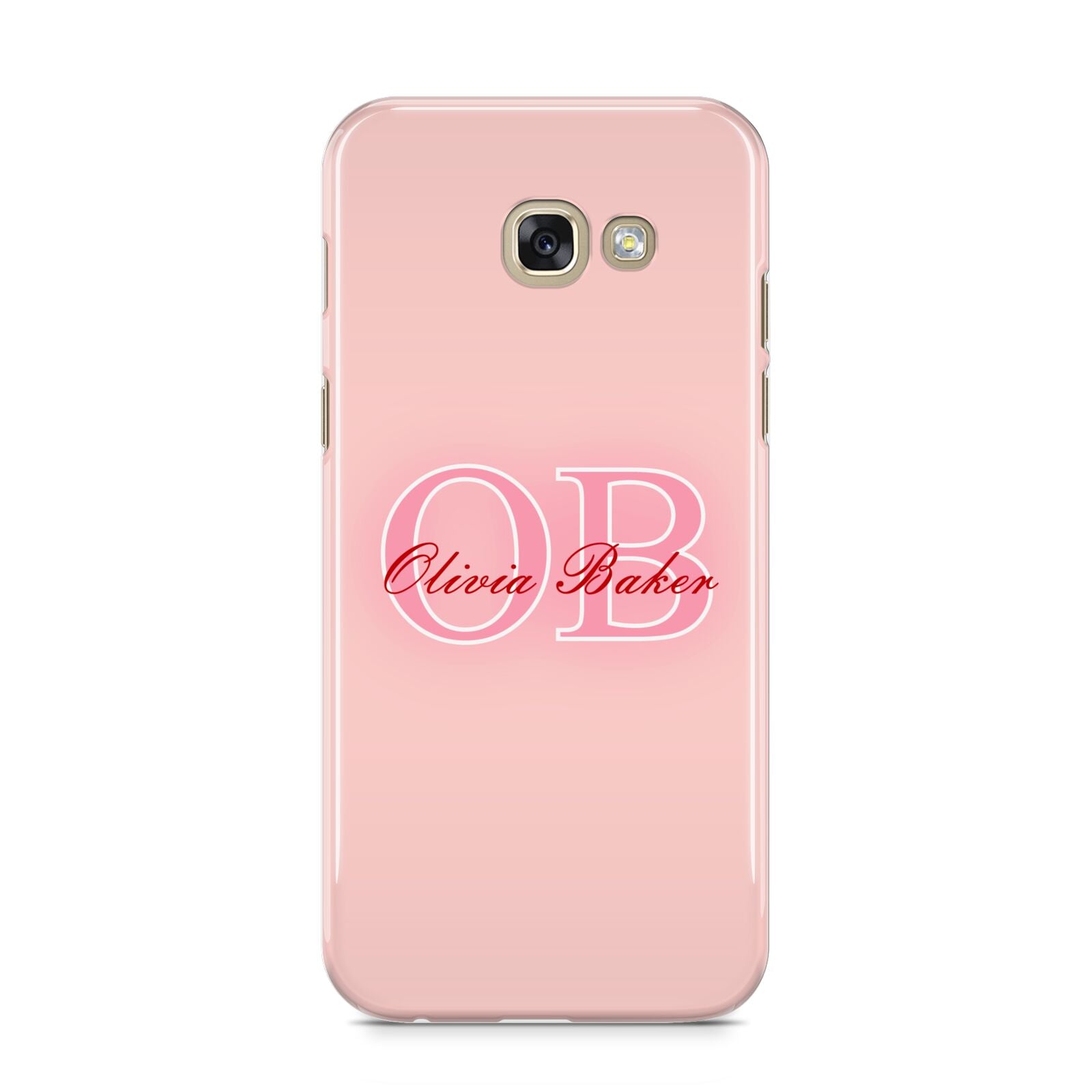 Pink Initials Personalised Samsung Galaxy A5 2017 Case on gold phone