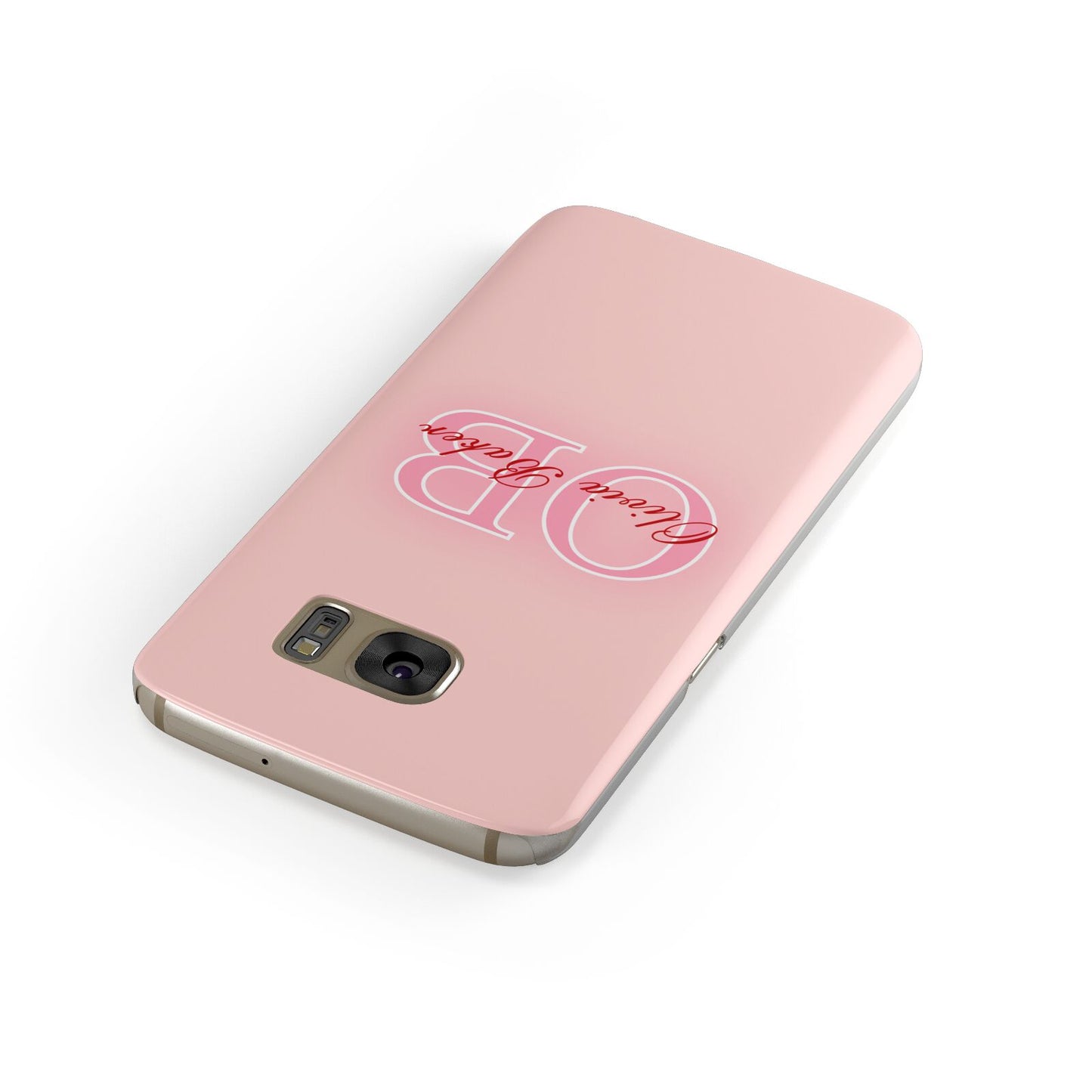 Pink Initials Personalised Samsung Galaxy Case Front Close Up