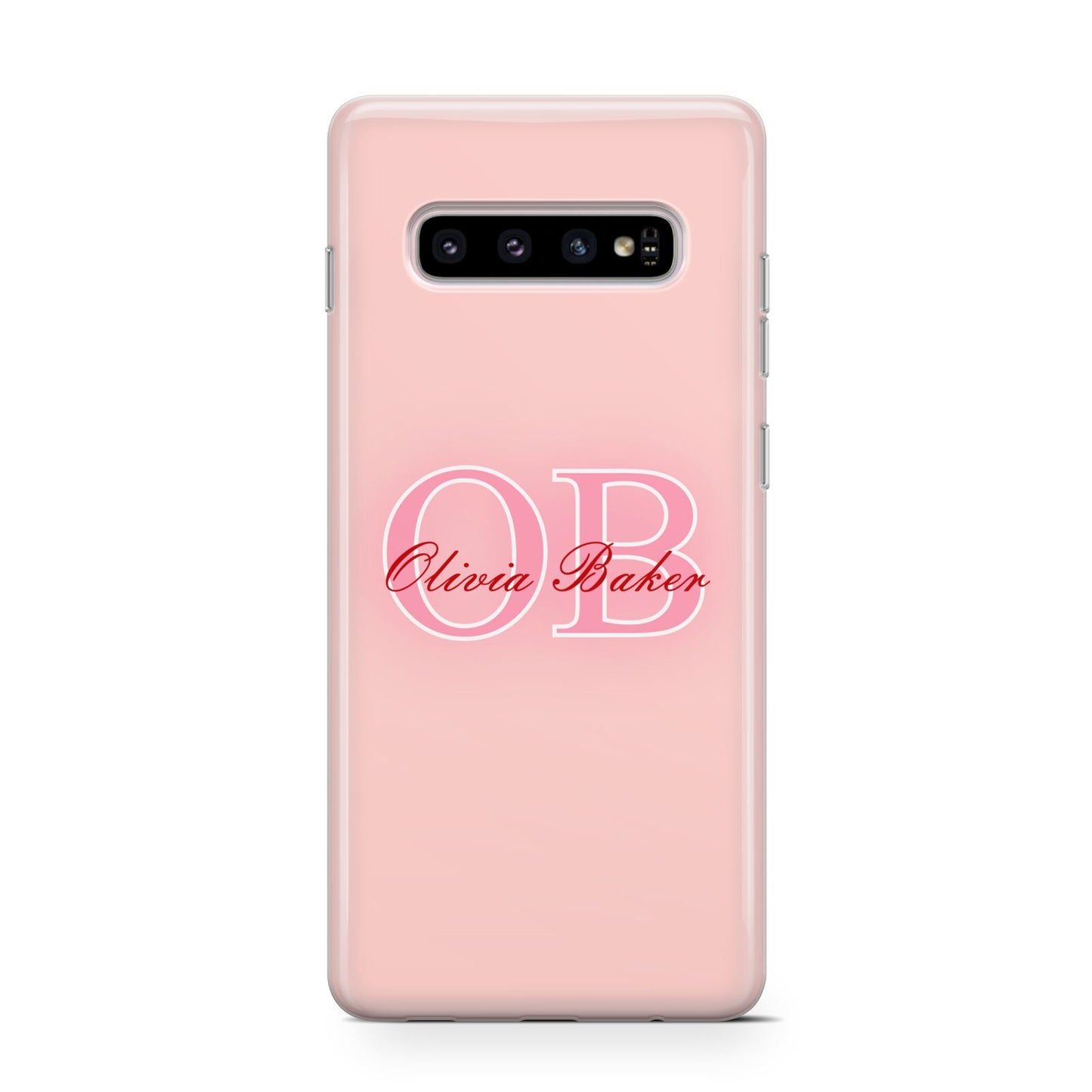 Pink Initials Personalised Samsung Galaxy S10 Case