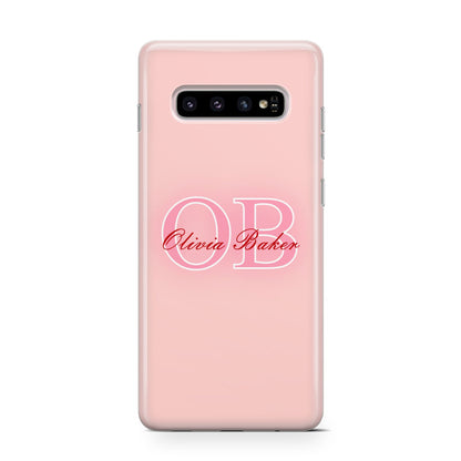 Pink Initials Personalised Samsung Galaxy S10 Case