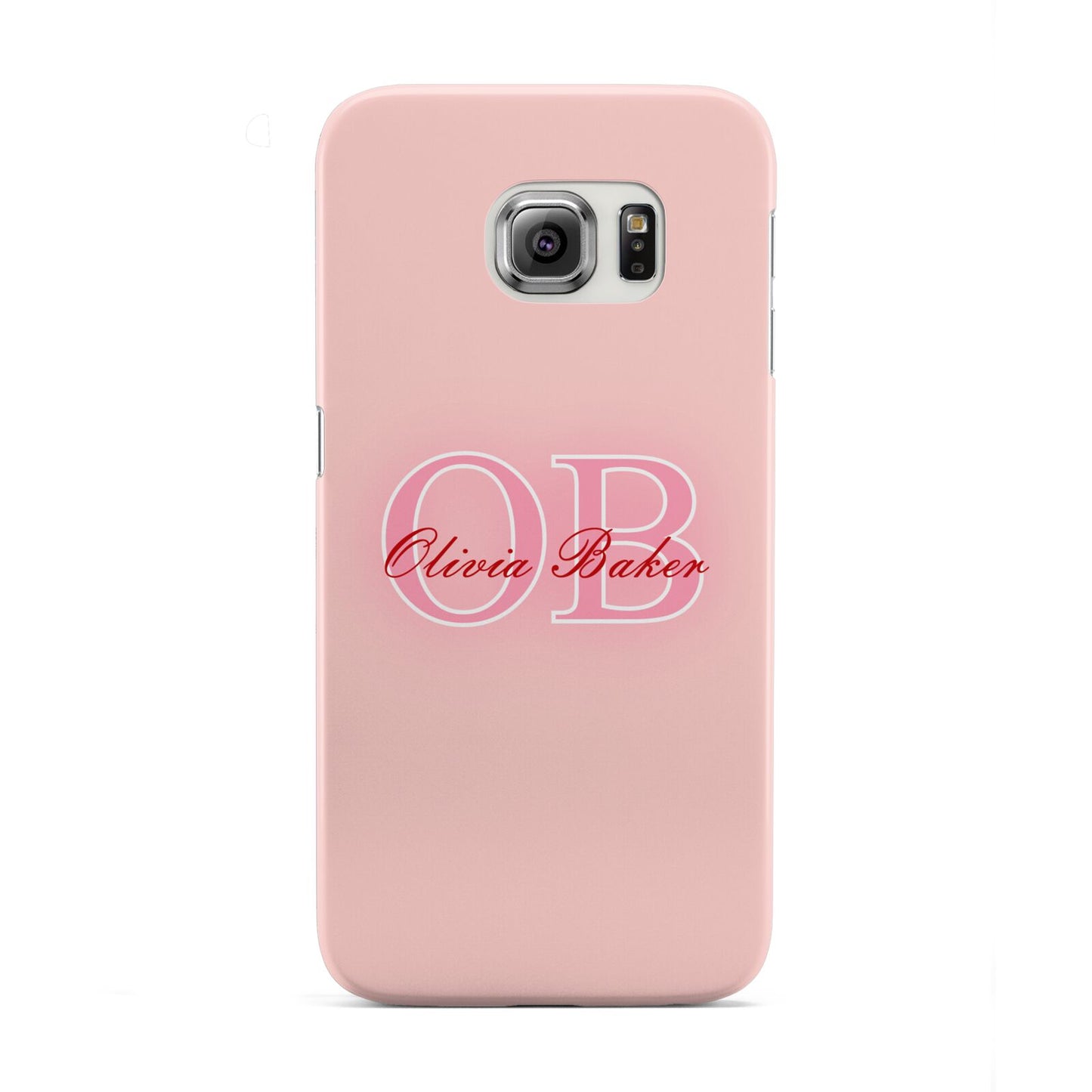 Pink Initials Personalised Samsung Galaxy S6 Edge Case