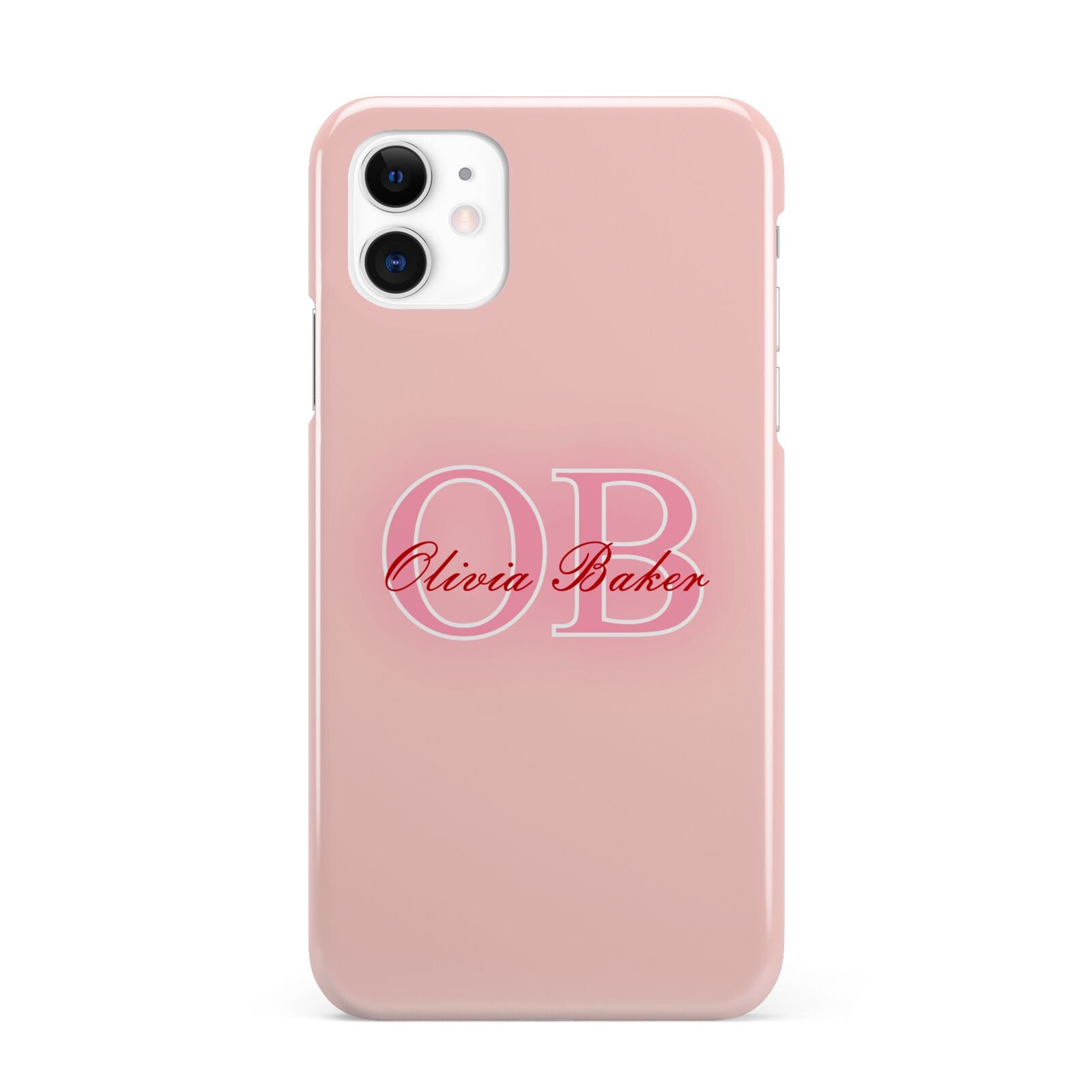 Pink Initials Personalised iPhone 11 3D Snap Case