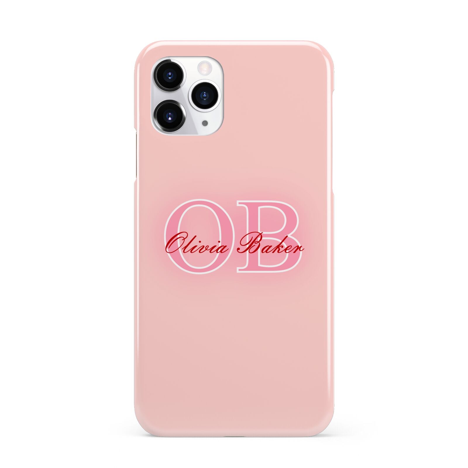 Pink Initials Personalised iPhone 11 Pro 3D Snap Case