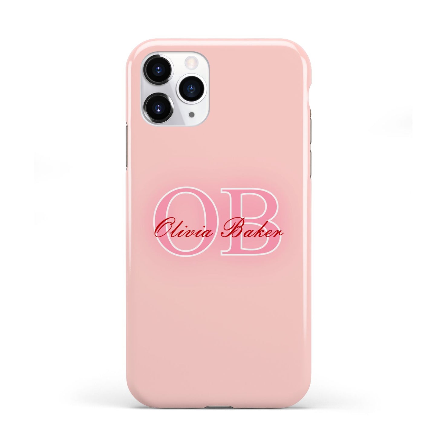 Pink Initials Personalised iPhone 11 Pro 3D Tough Case