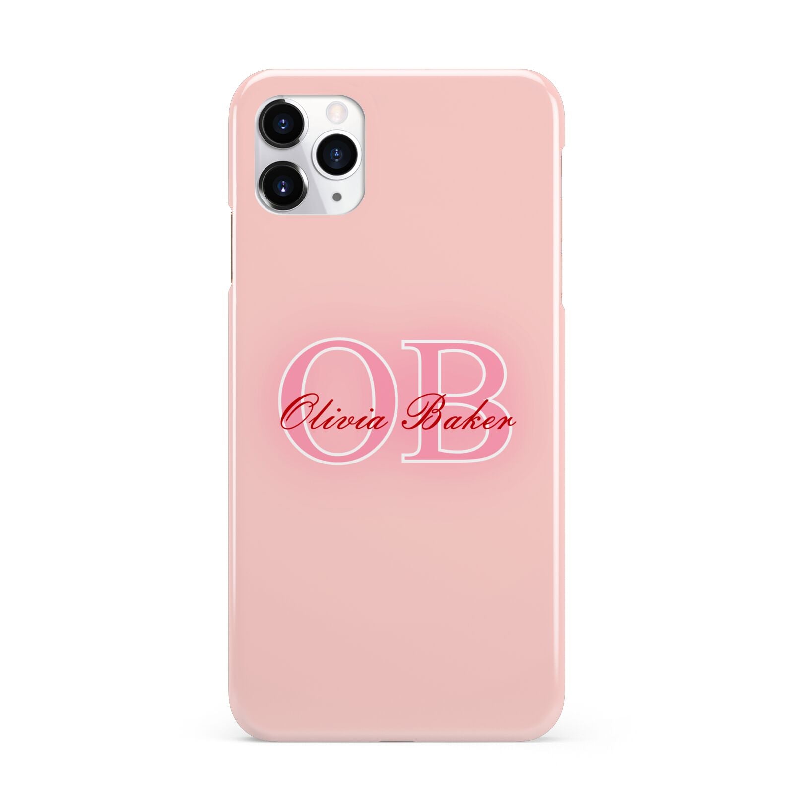 Pink Initials Personalised iPhone 11 Pro Max 3D Snap Case