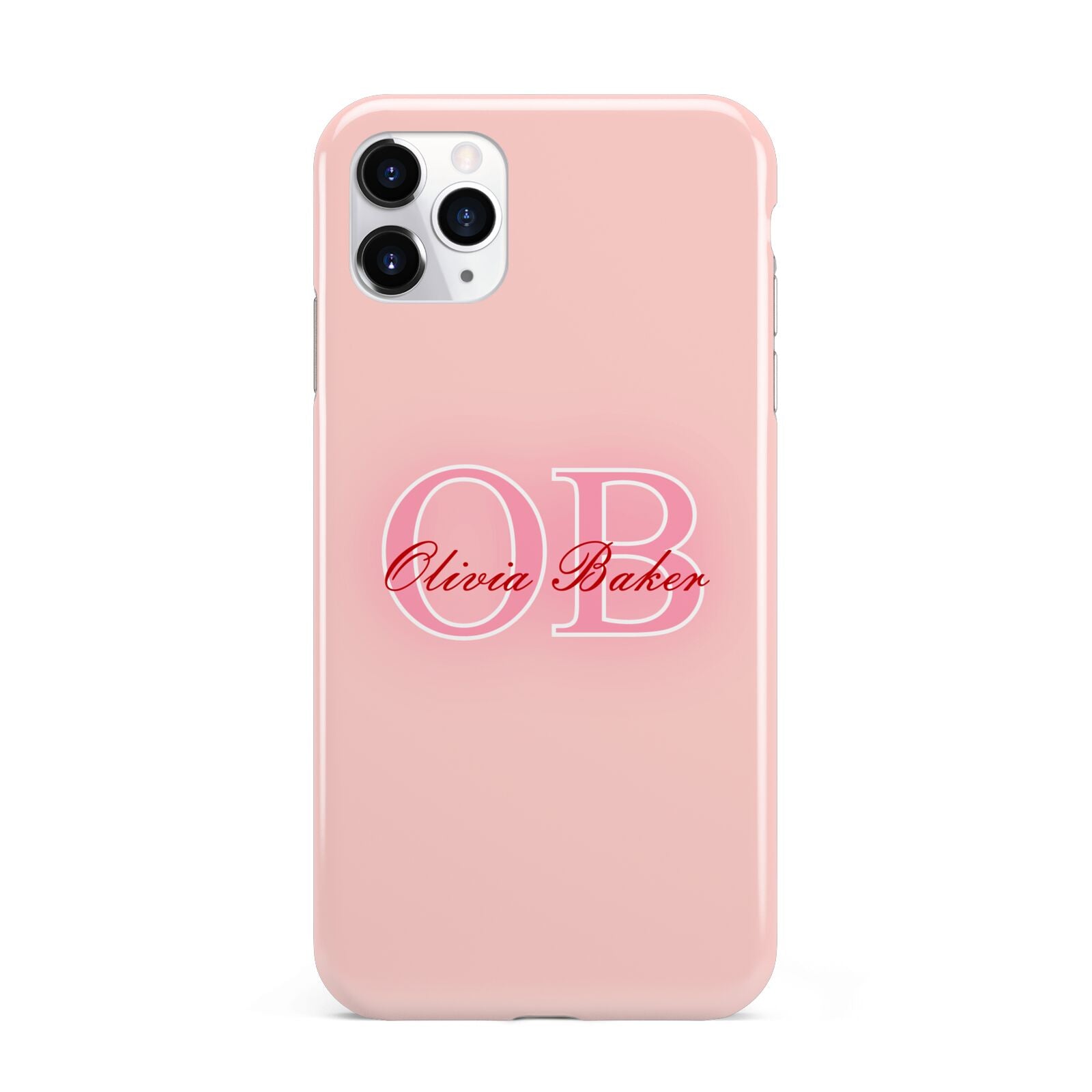 Pink Initials Personalised iPhone 11 Pro Max 3D Tough Case