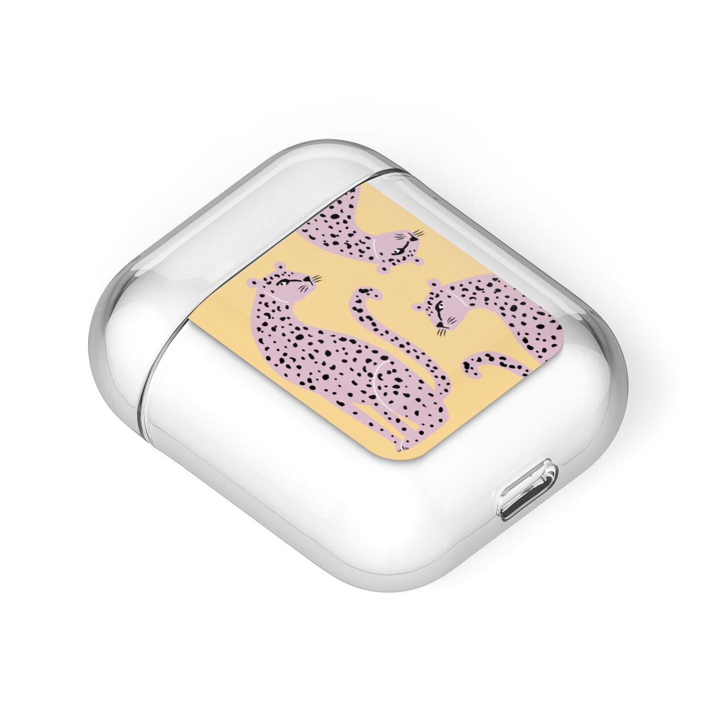 Pink Leopards AirPods Case Laid Flat