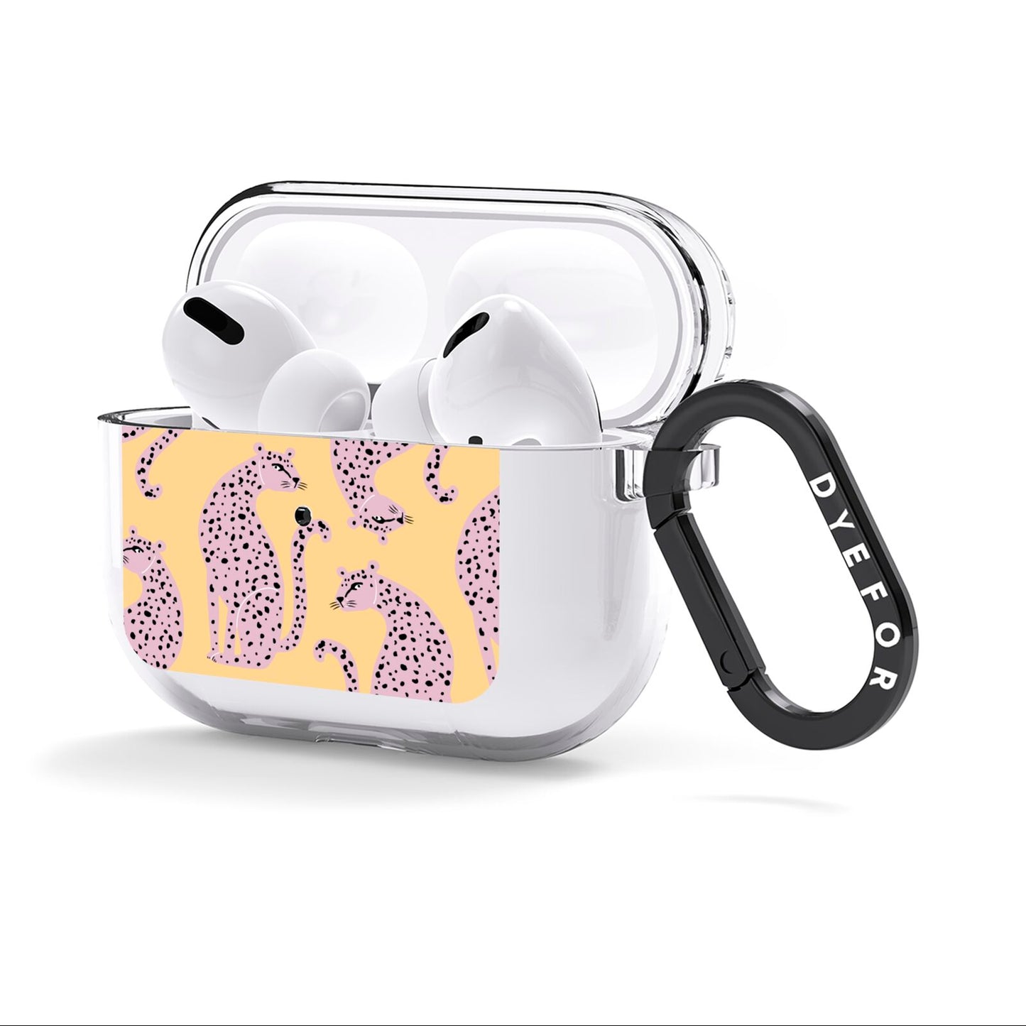 Pink Leopards AirPods Clear Case 3rd Gen Side Image