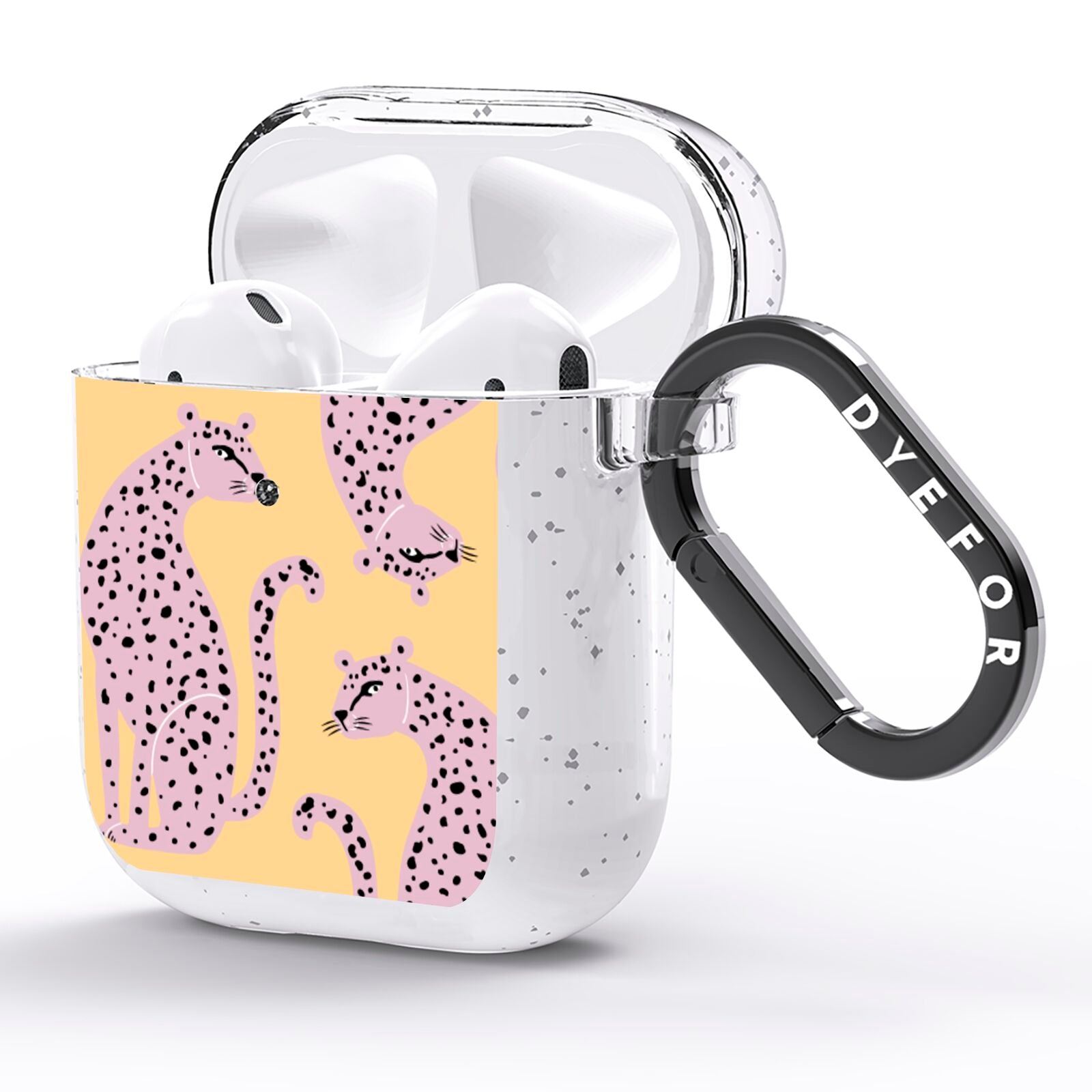 Pink Leopards AirPods Glitter Case Side Image