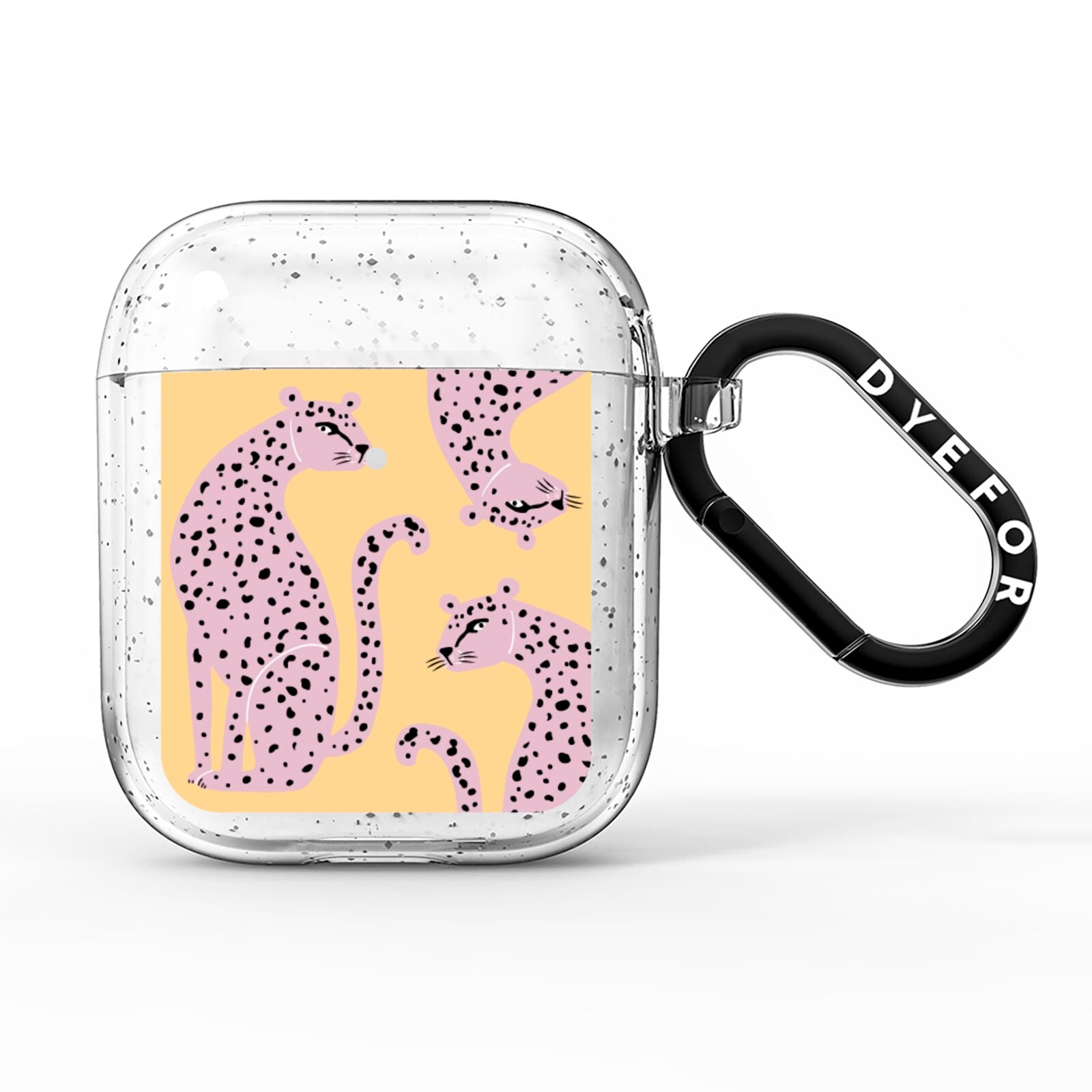 Pink Leopards AirPods Glitter Case