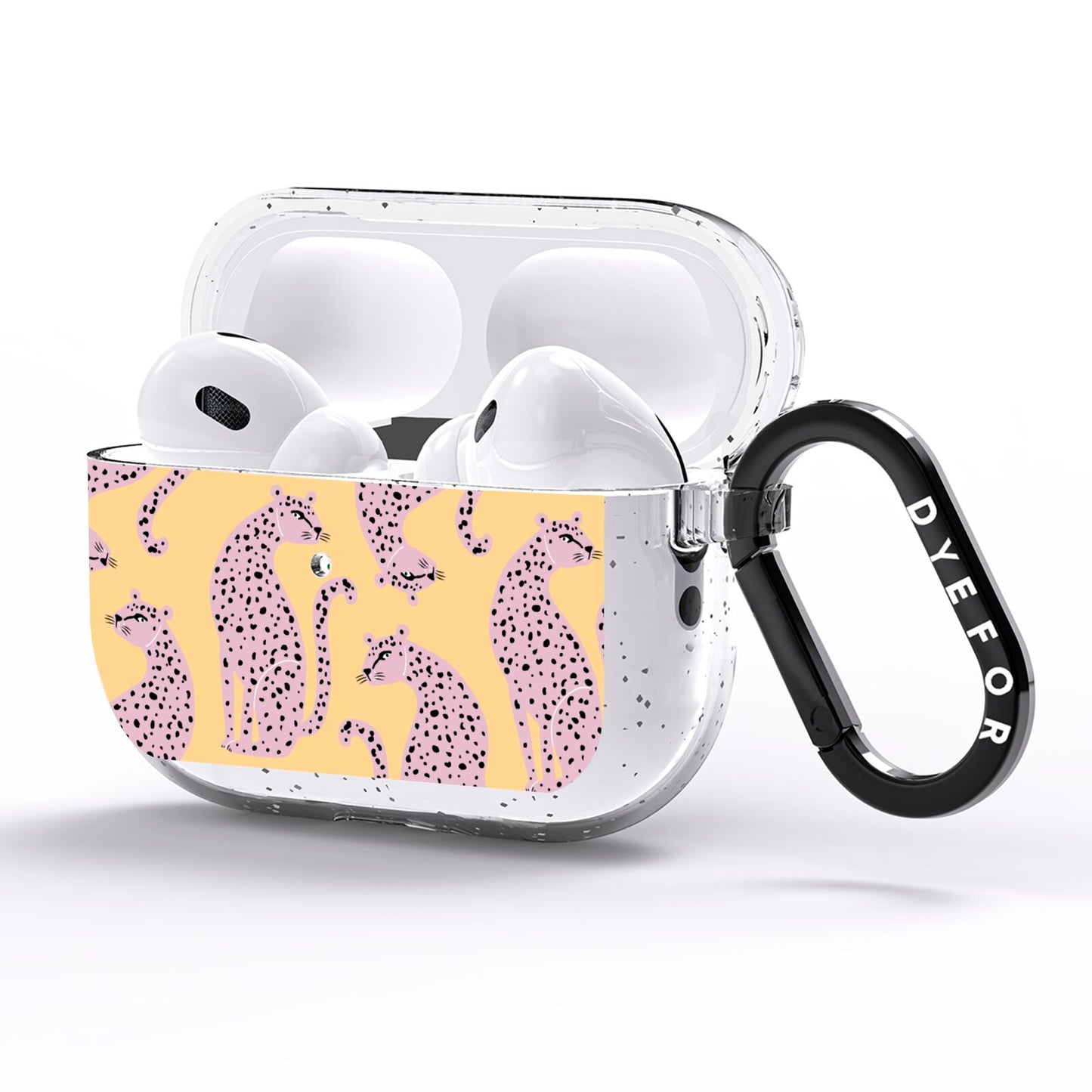 Pink Leopards AirPods Pro Glitter Case Side Image