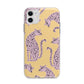 Pink Leopards Apple iPhone 11 in White with Bumper Case