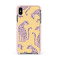 Pink Leopards Apple iPhone Xs Max Impact Case Pink Edge on Black Phone