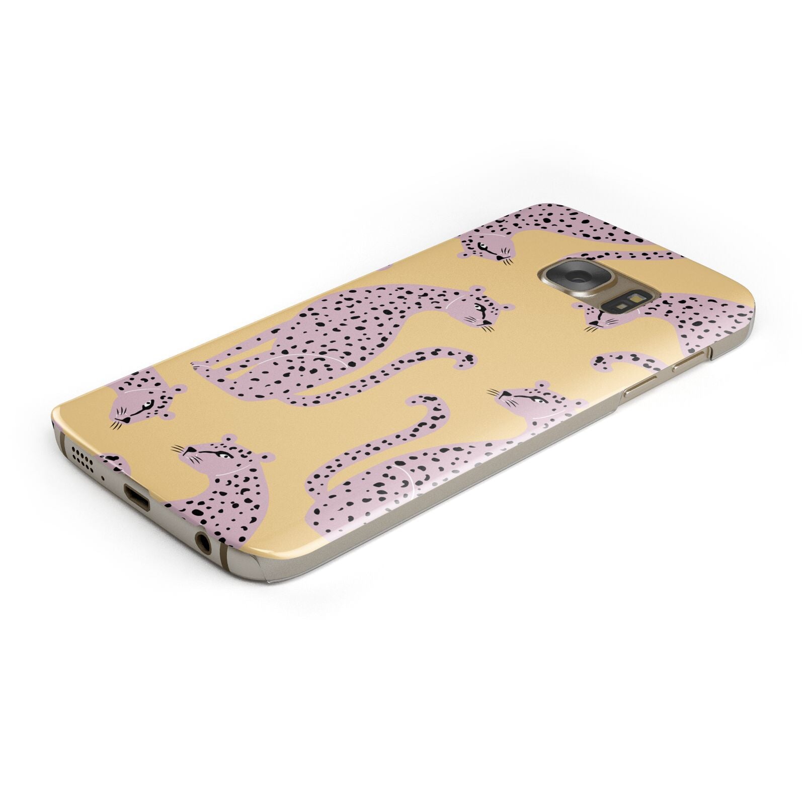 Pink Leopards Protective Samsung Galaxy Case Angled Image