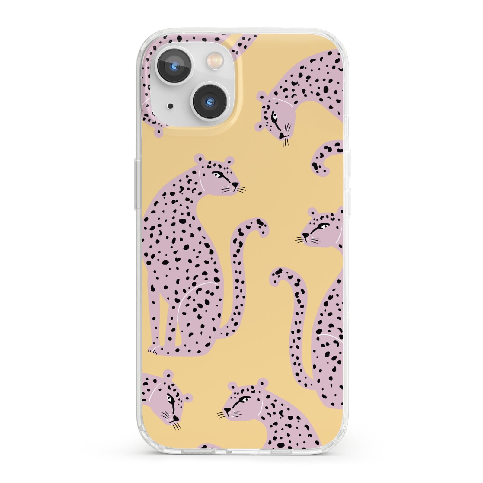Pink Leopards iPhone 13 Clear Bumper Case