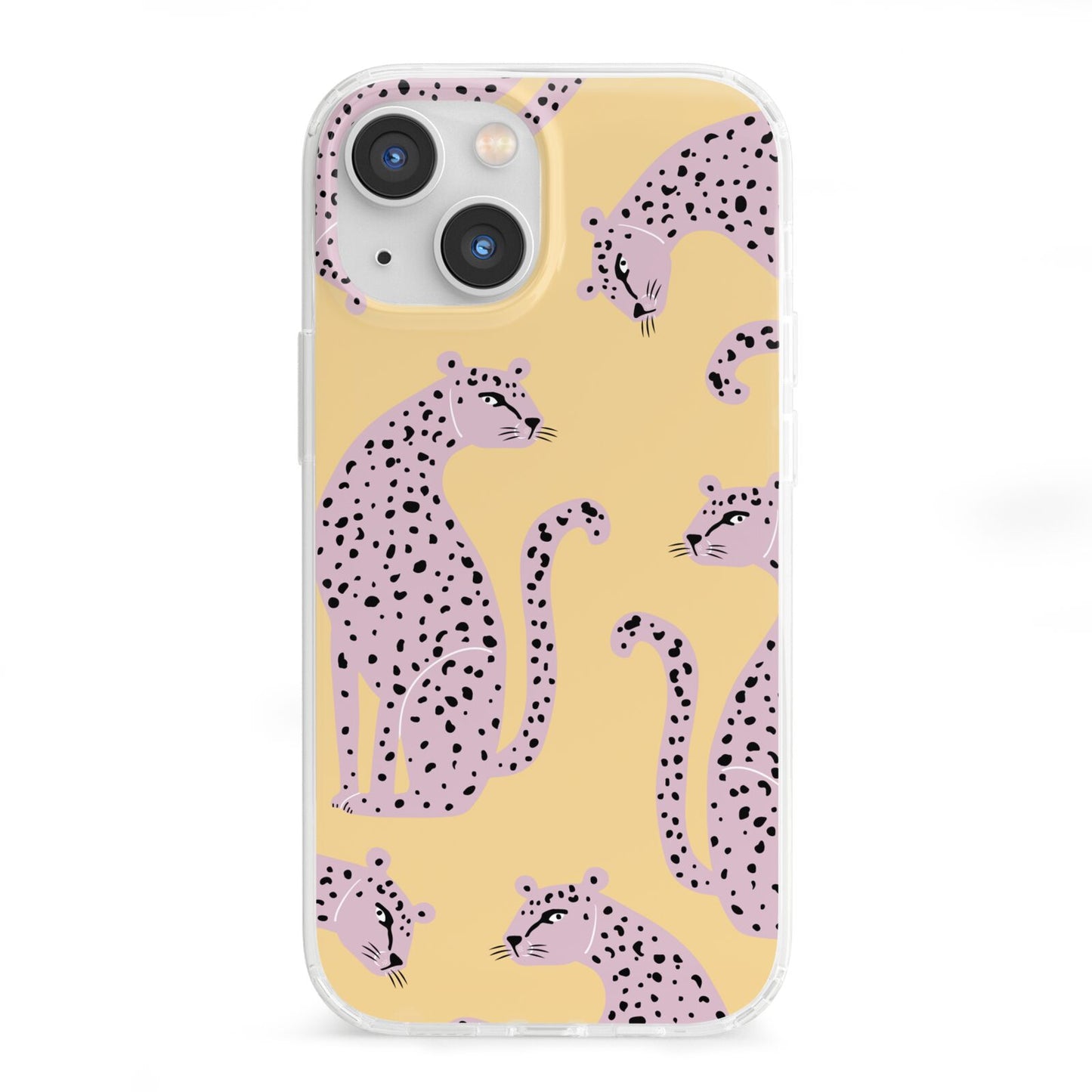 Pink Leopards iPhone 13 Mini Clear Bumper Case