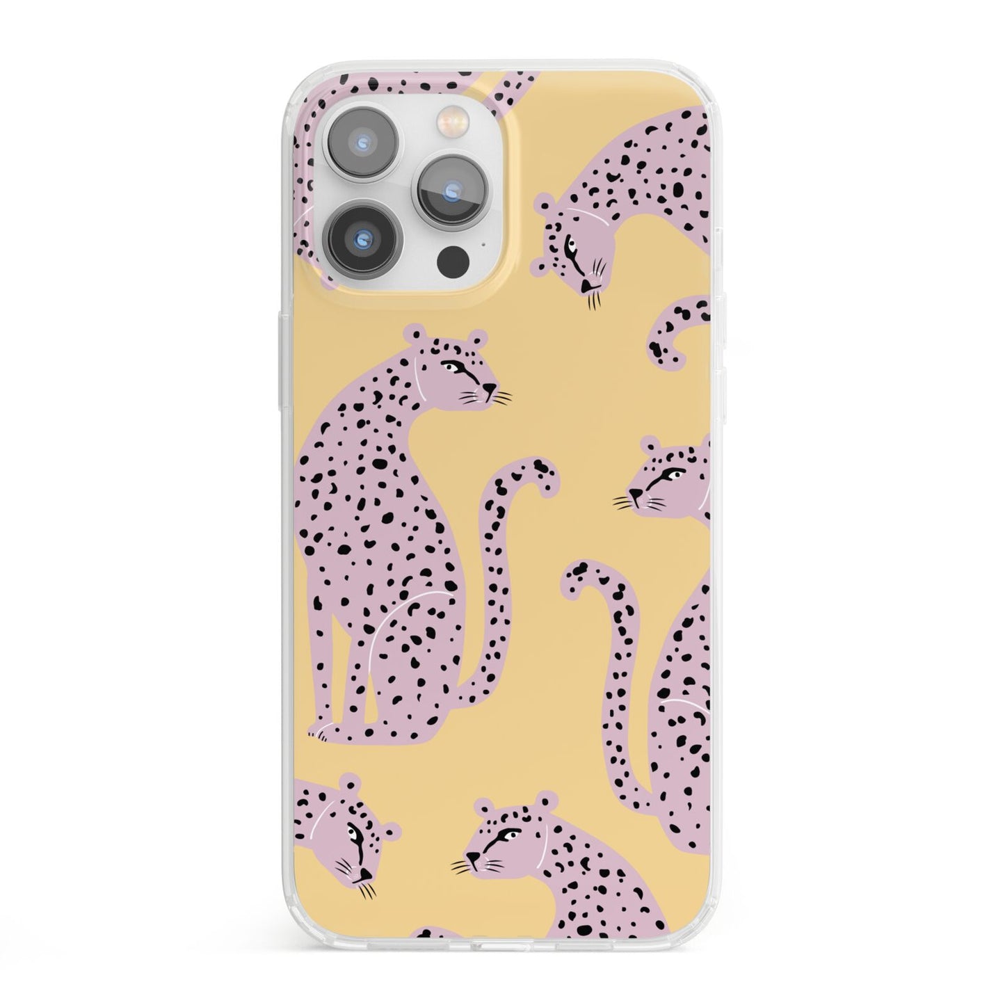 Pink Leopards iPhone 13 Pro Max Clear Bumper Case