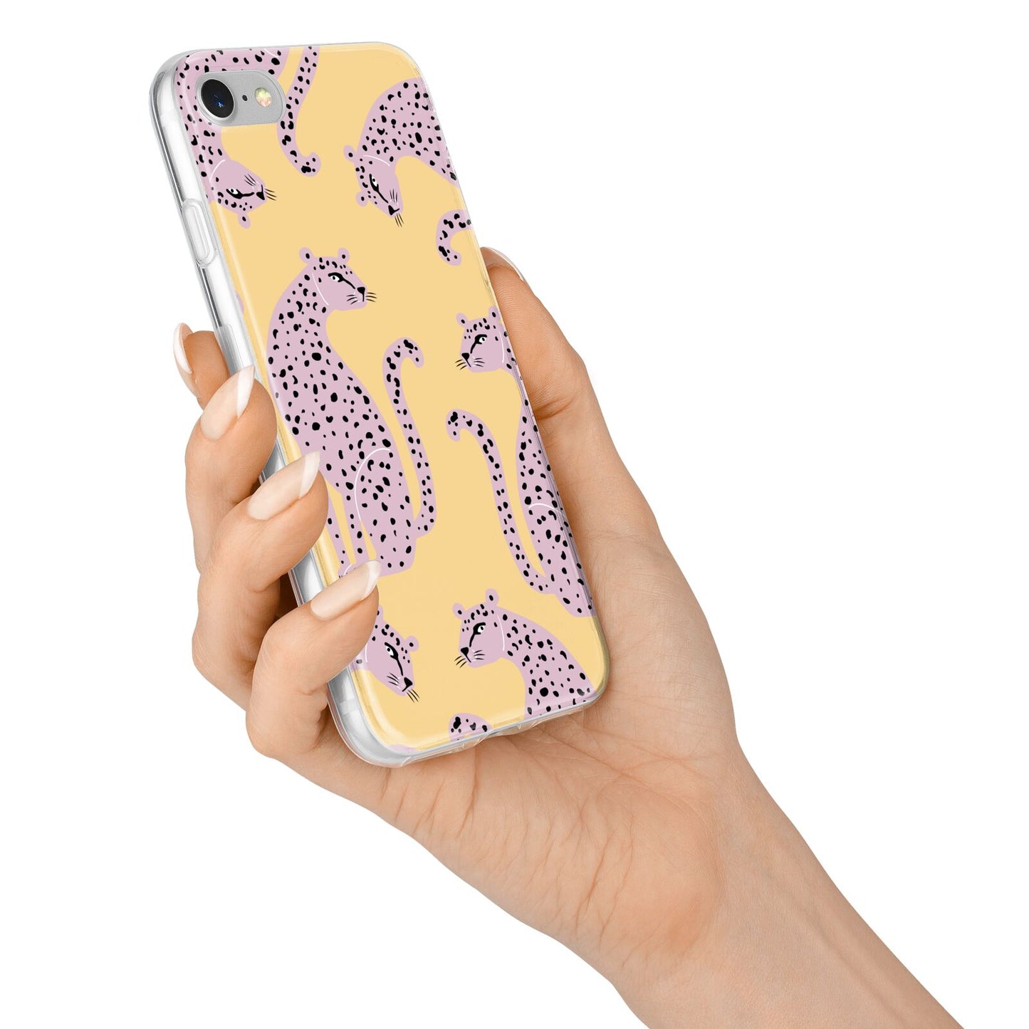Pink Leopards iPhone 7 Bumper Case on Silver iPhone Alternative Image