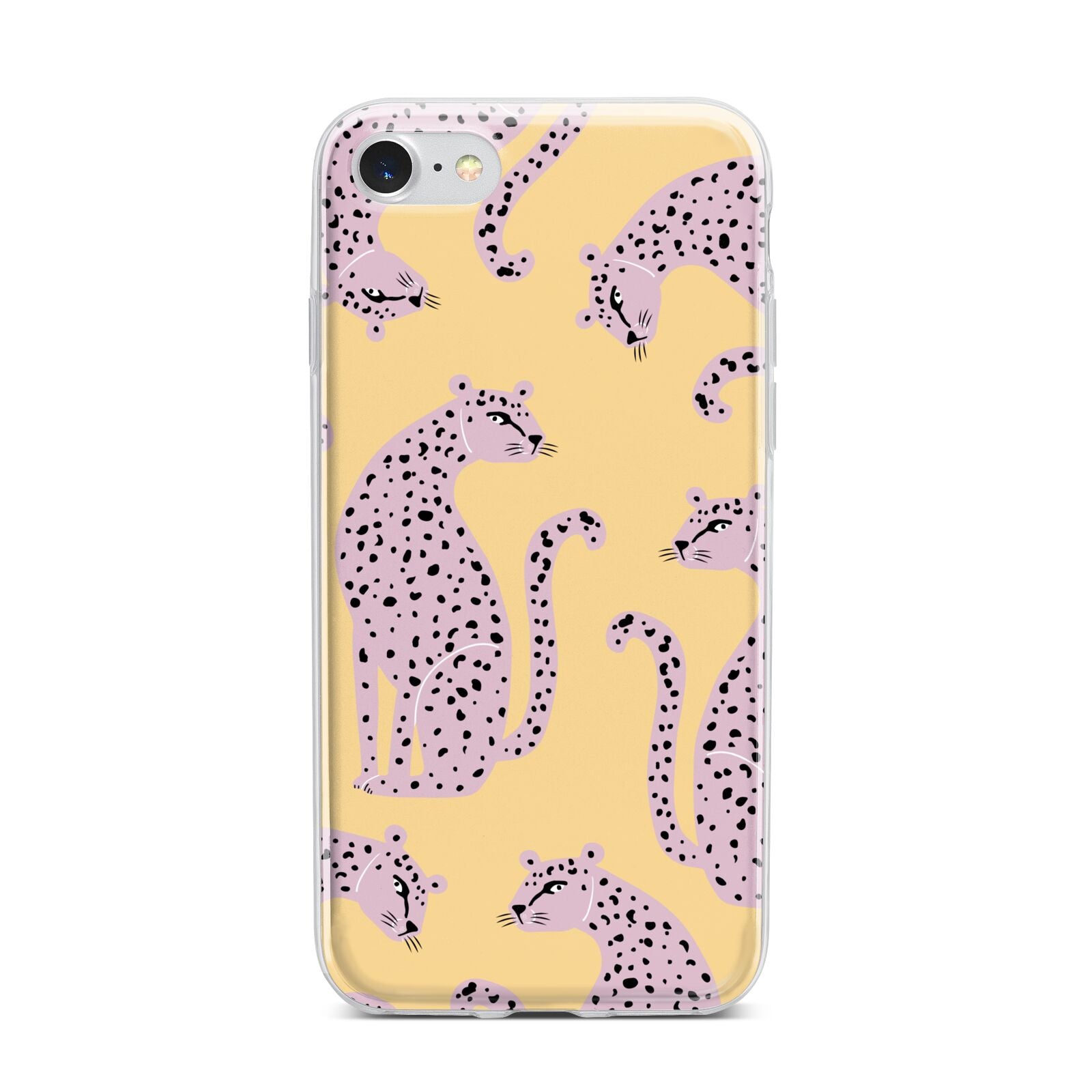Pink Leopards iPhone 7 Bumper Case on Silver iPhone