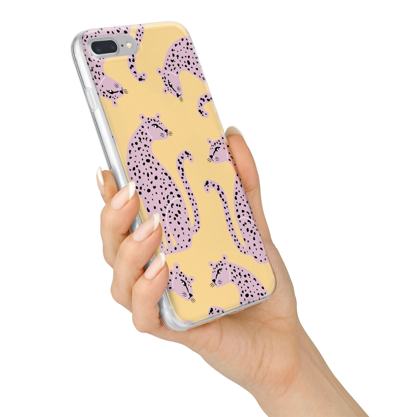 Pink Leopards iPhone 7 Plus Bumper Case on Silver iPhone Alternative Image