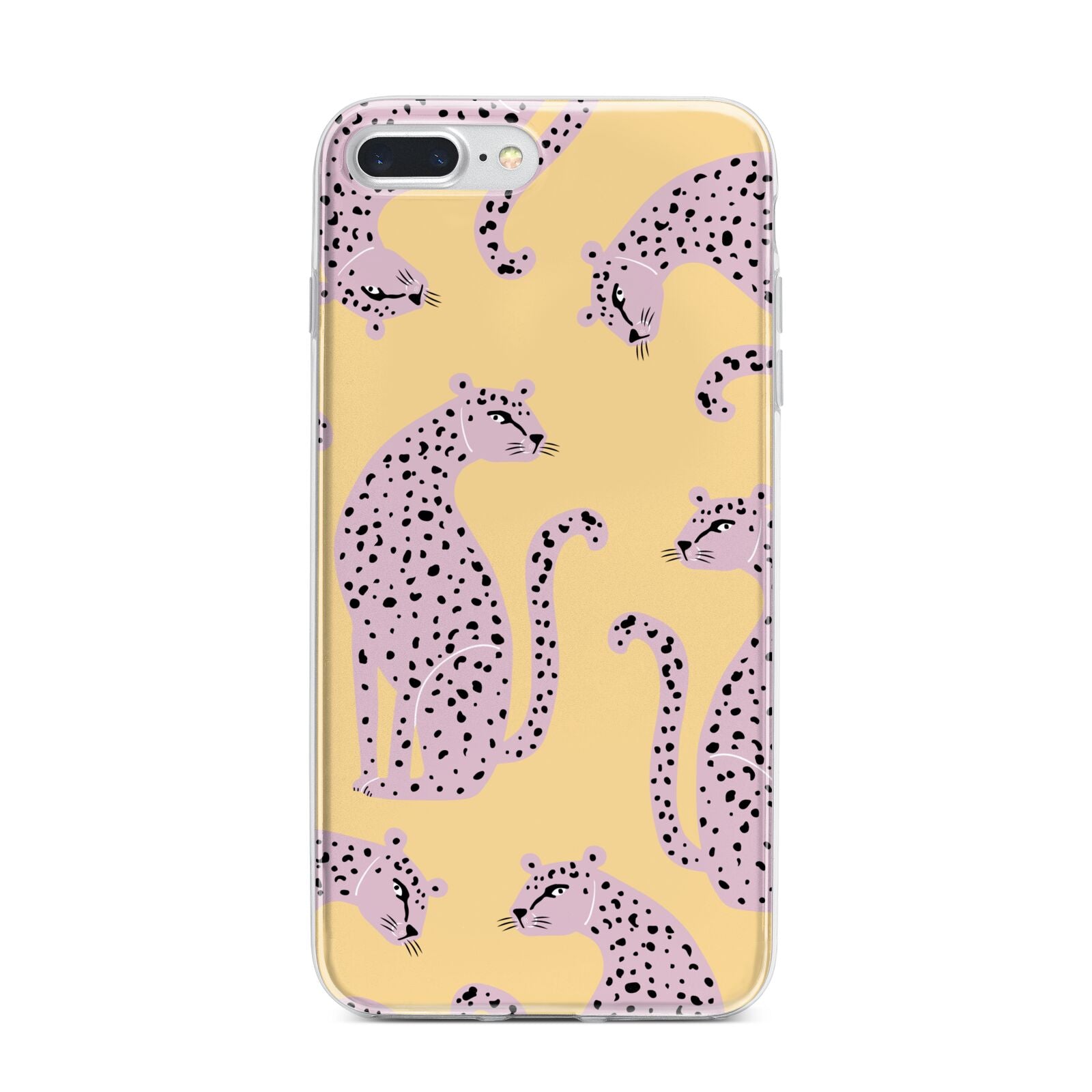 Pink Leopards iPhone 7 Plus Bumper Case on Silver iPhone