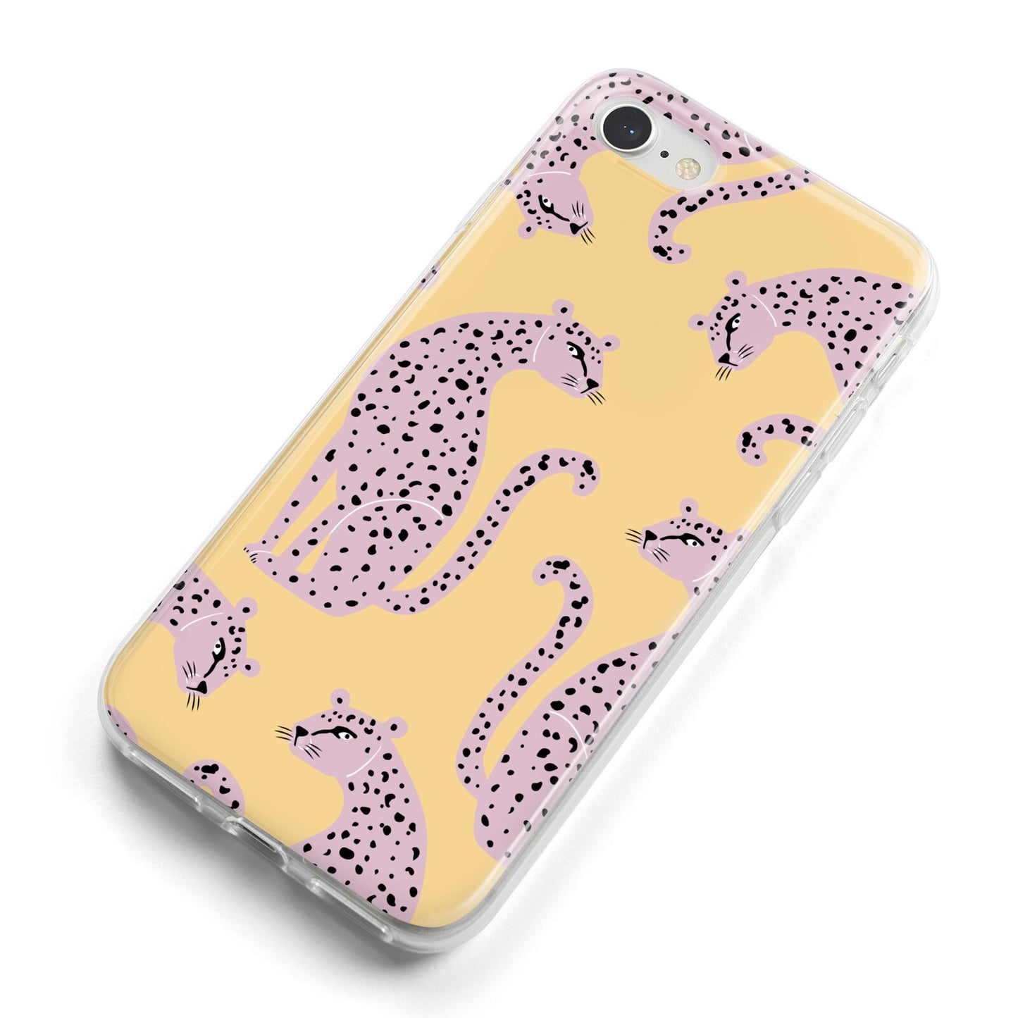 Pink Leopards iPhone 8 Bumper Case on Silver iPhone Alternative Image