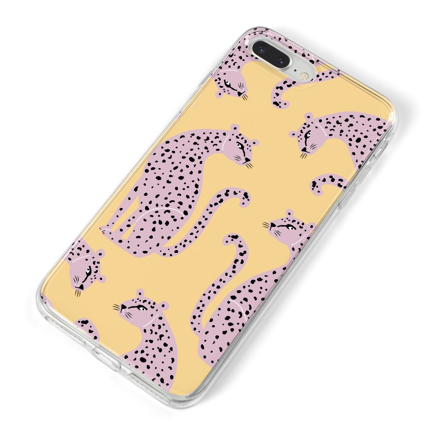 Pink Leopards iPhone 8 Plus Bumper Case on Silver iPhone Alternative Image