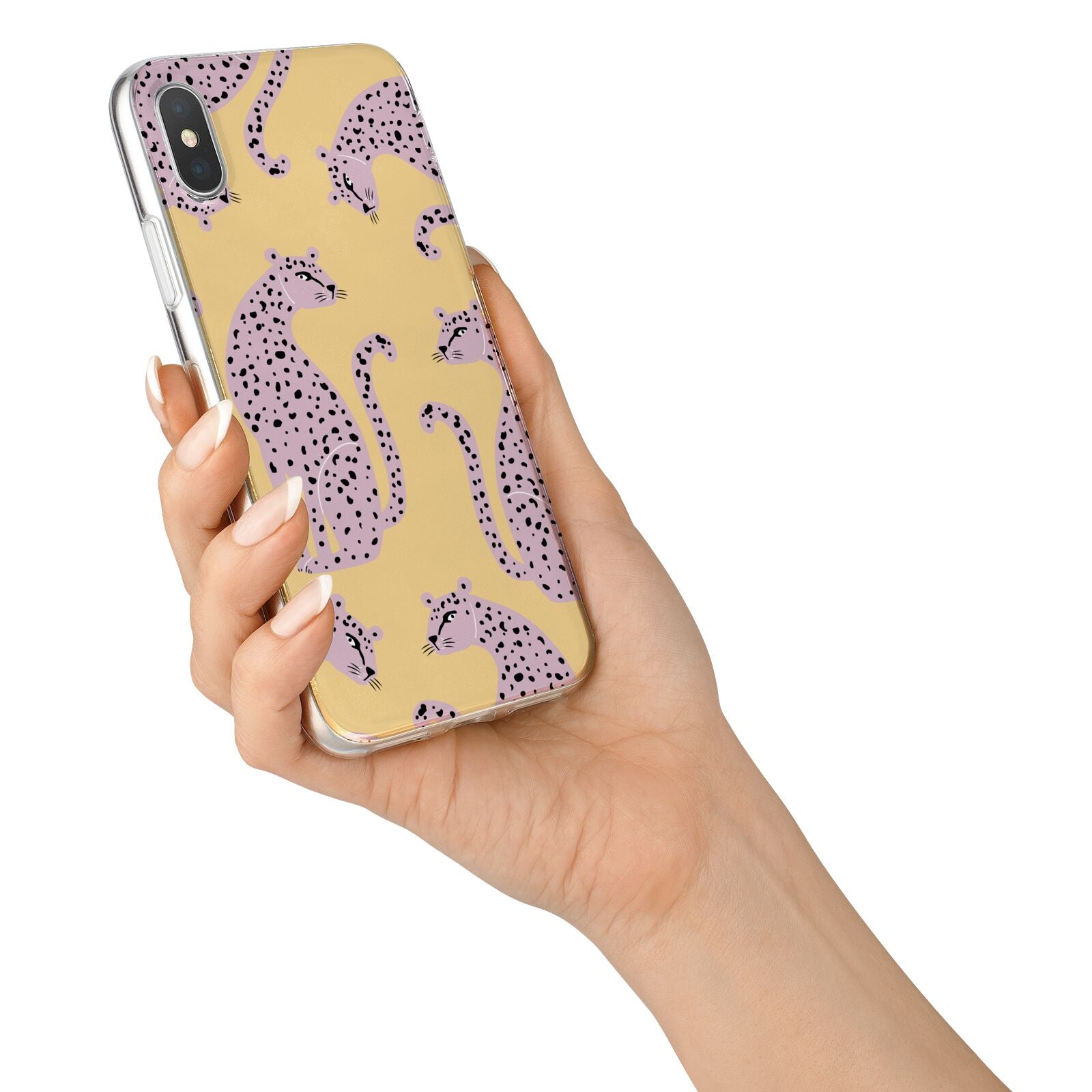 Pink Leopards iPhone X Bumper Case on Silver iPhone Alternative Image 2