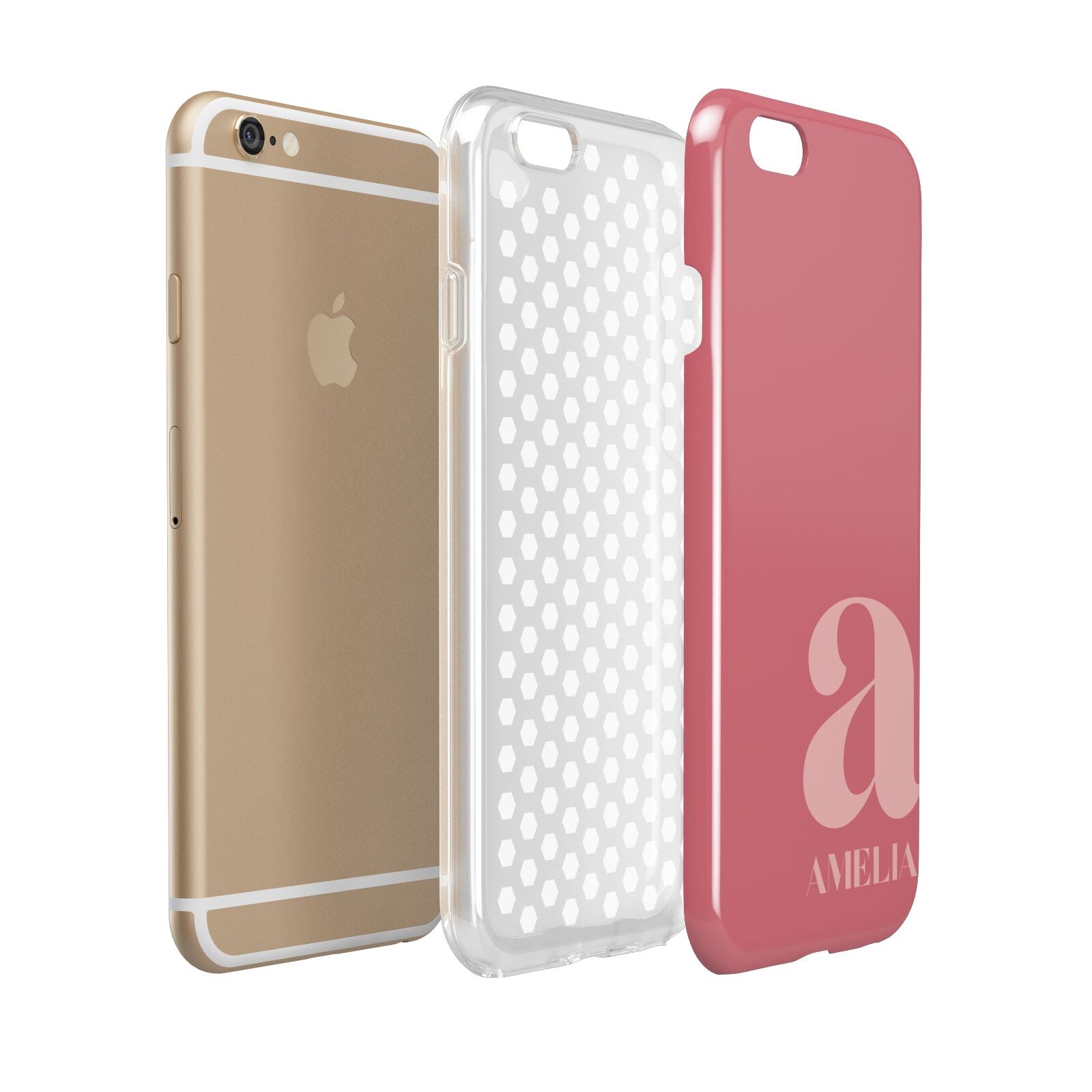 Pink Letter with Name Apple iPhone 6 3D Tough Case Expanded view