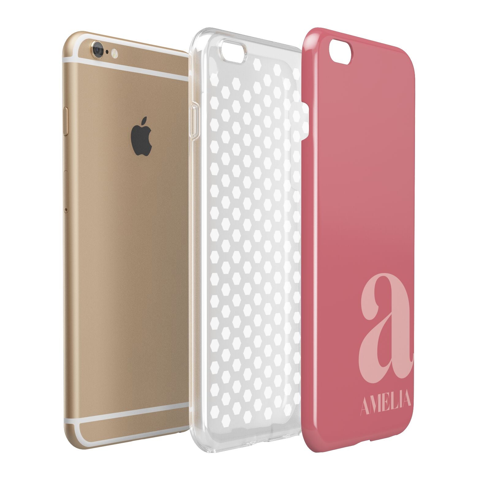 Pink Letter with Name Apple iPhone 6 Plus 3D Tough Case Expand Detail Image