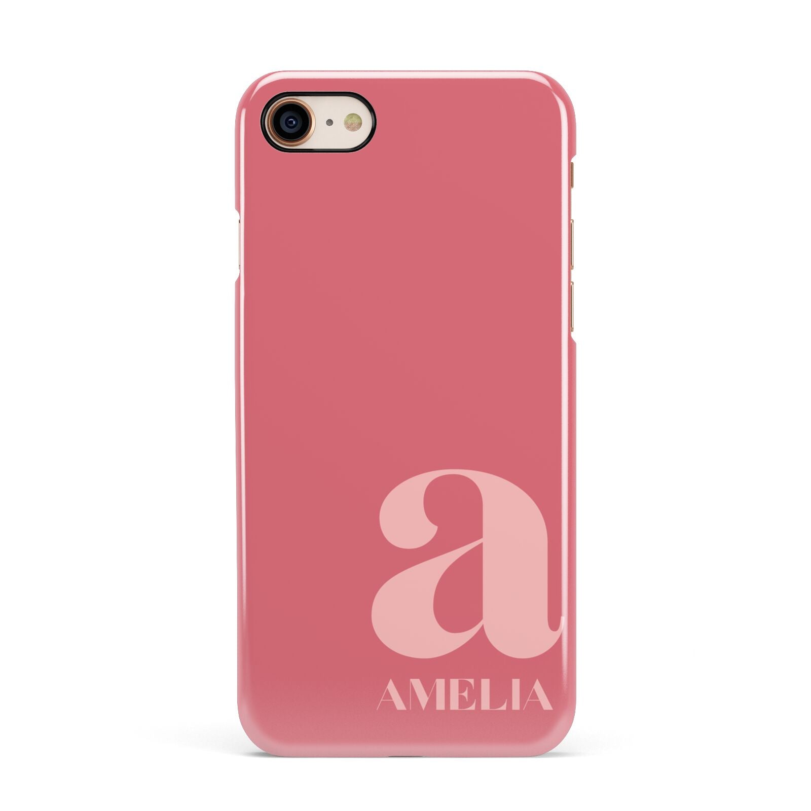 Pink Letter with Name Apple iPhone 7 8 3D Snap Case