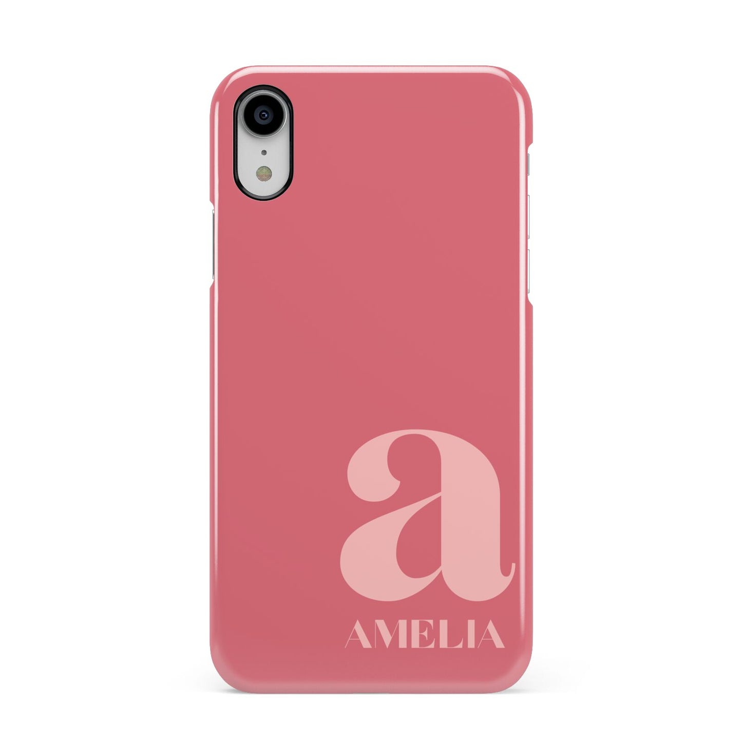 Pink Letter with Name Apple iPhone XR White 3D Snap Case