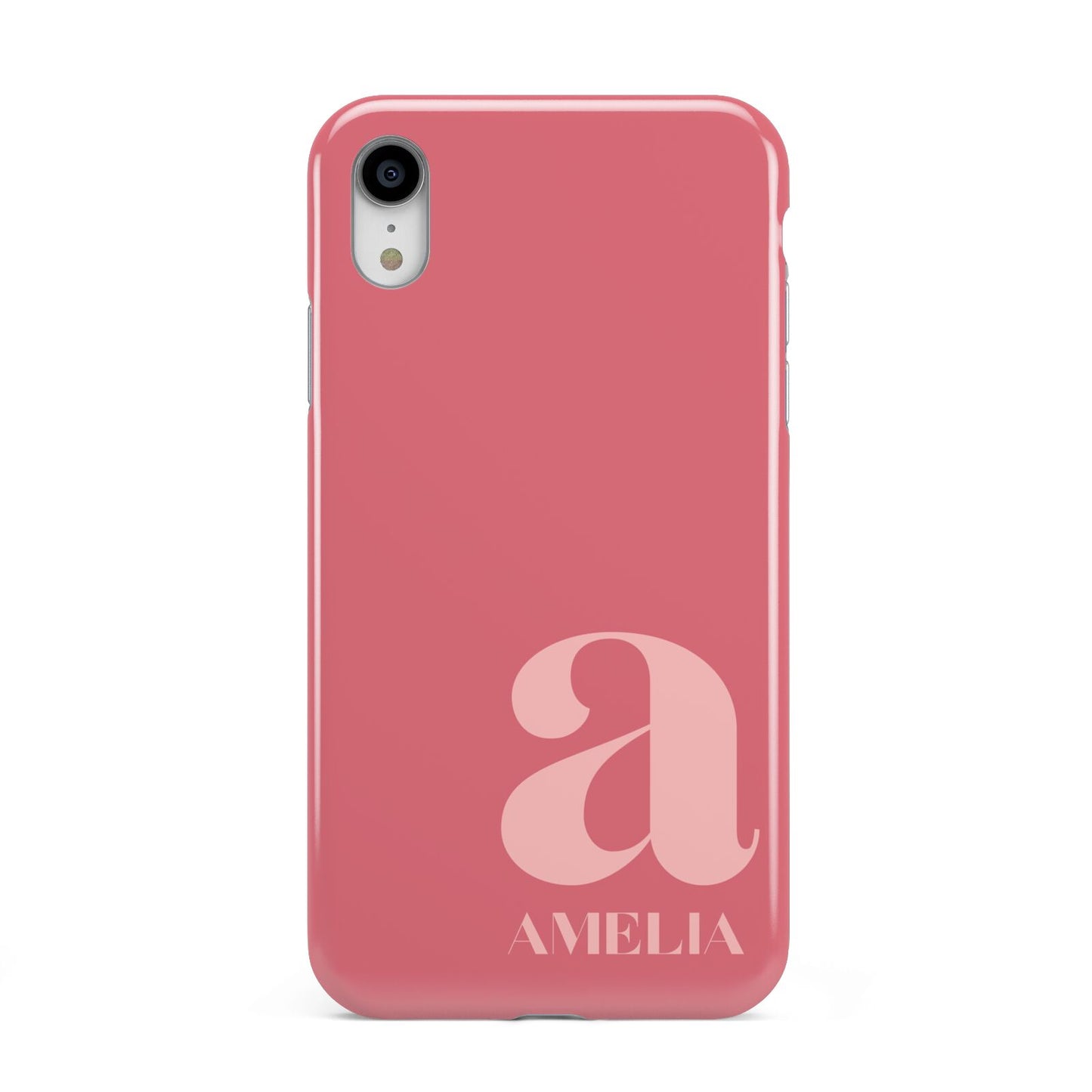 Pink Letter with Name Apple iPhone XR White 3D Tough Case